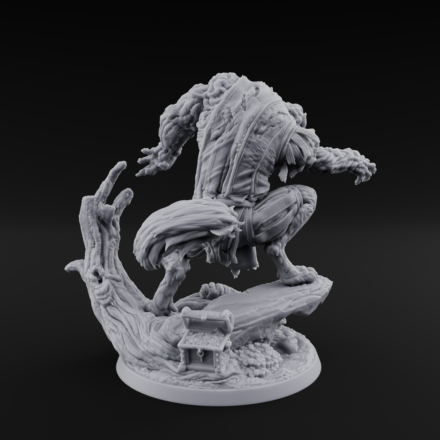 Tormented Werewolf Brute Miniature for Dungeons and Dragons, Pathfinder or other TTRPGs