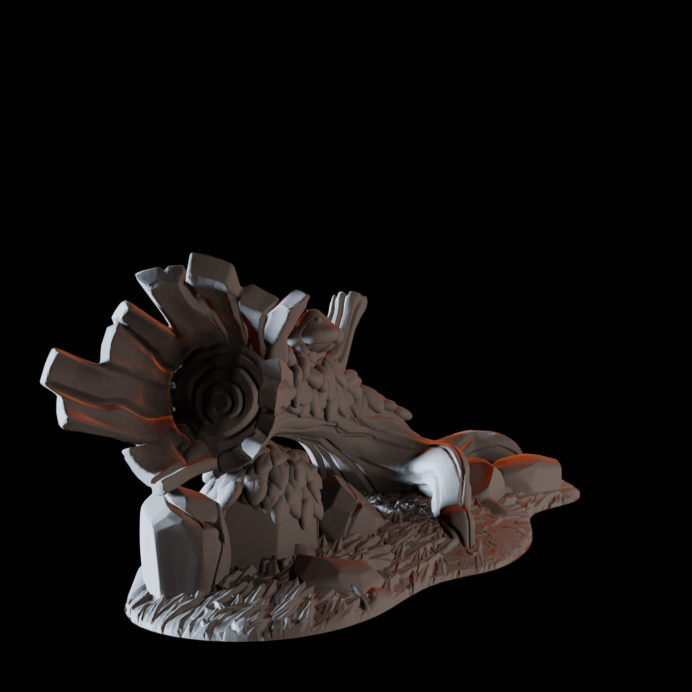 Torn Down Tree Miniature for Dungeons and Dragons, Pathfinder or other TTRPGs