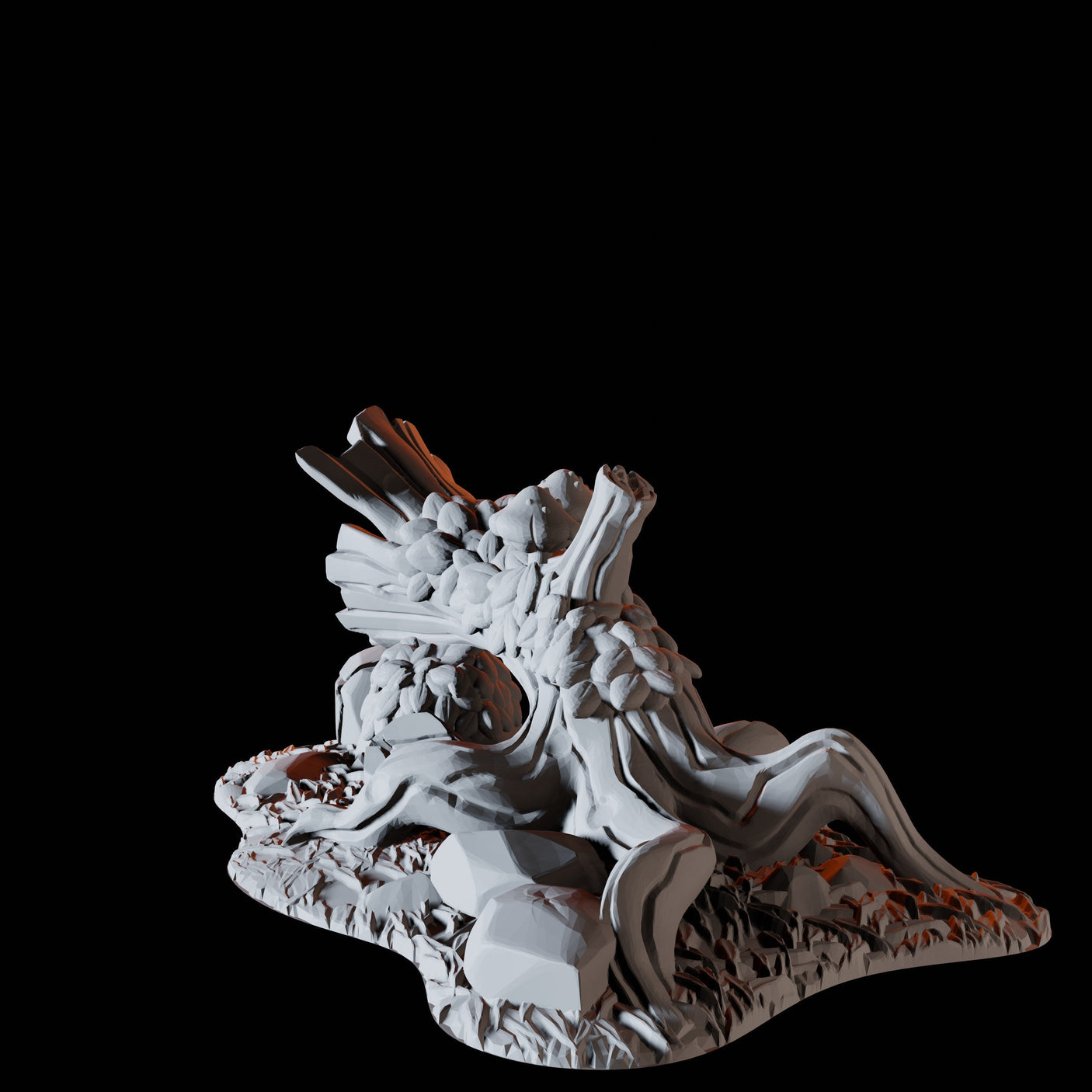 Torn Down Tree Miniature for Dungeons and Dragons, Pathfinder or other TTRPGs