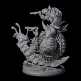 Tortle Warrior Riding Giant Snail C Miniature for Dungeons and Dragons, Pathfinder or other TTRPGs