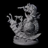 Tortle Warrior Riding Giant Snail C Miniature for Dungeons and Dragons, Pathfinder or other TTRPGs