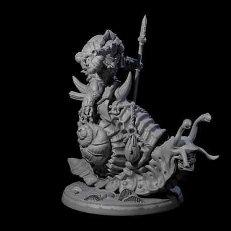 Tortle Warrior Riding Giant Snail D Miniature for Dungeons and Dragons, Pathfinder or other TTRPGs