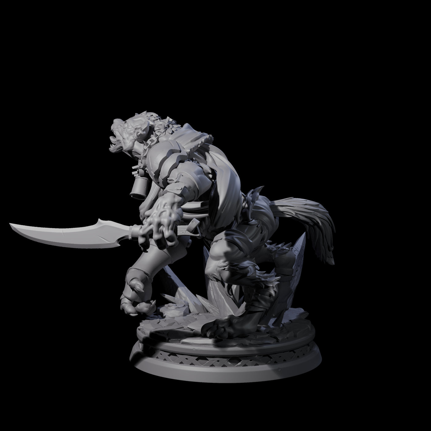 Tortured Gnoll Rager Miniature for Dungeons and Dragons, Pathfinder or other TTRPGs