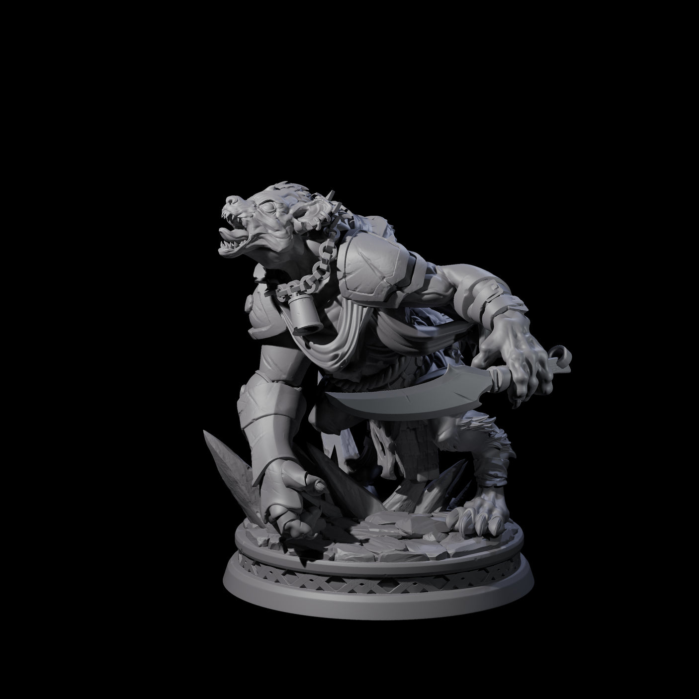 Tortured Gnoll Rager Miniature for Dungeons and Dragons, Pathfinder or other TTRPGs
