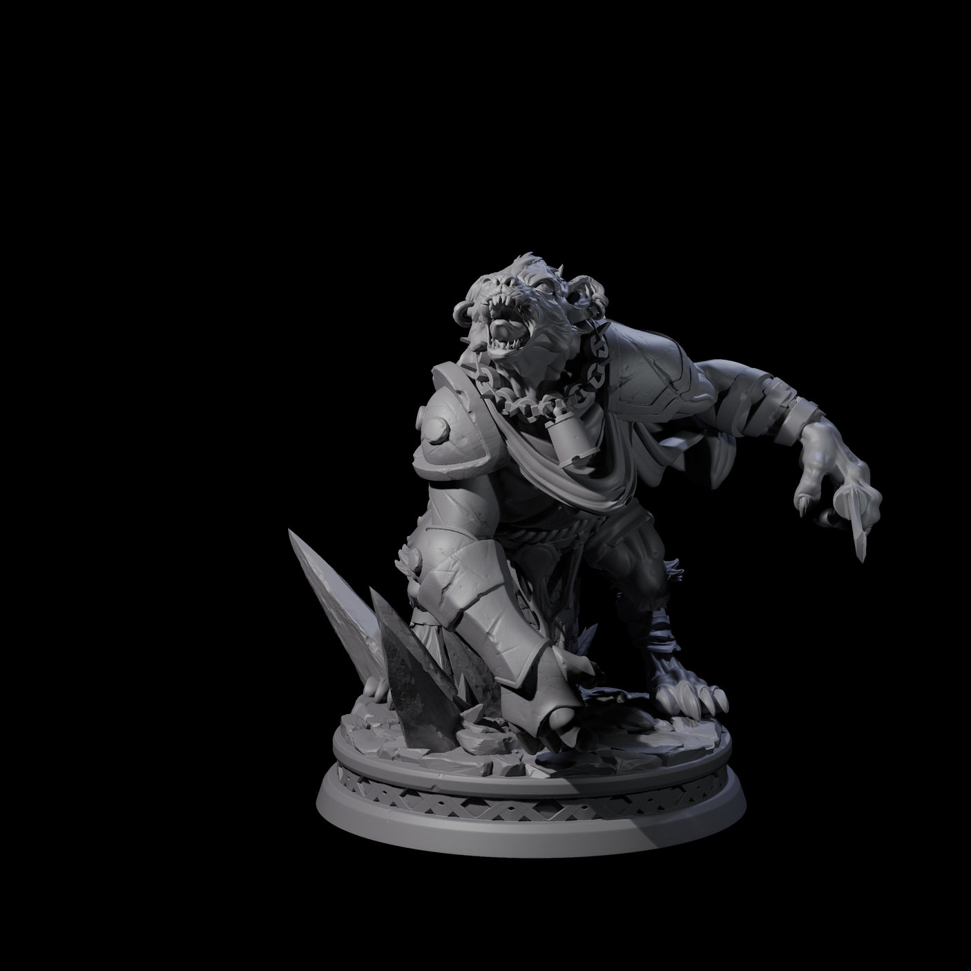 Tortured Gnoll Rager Miniature for Dungeons and Dragons, Pathfinder or other TTRPGs