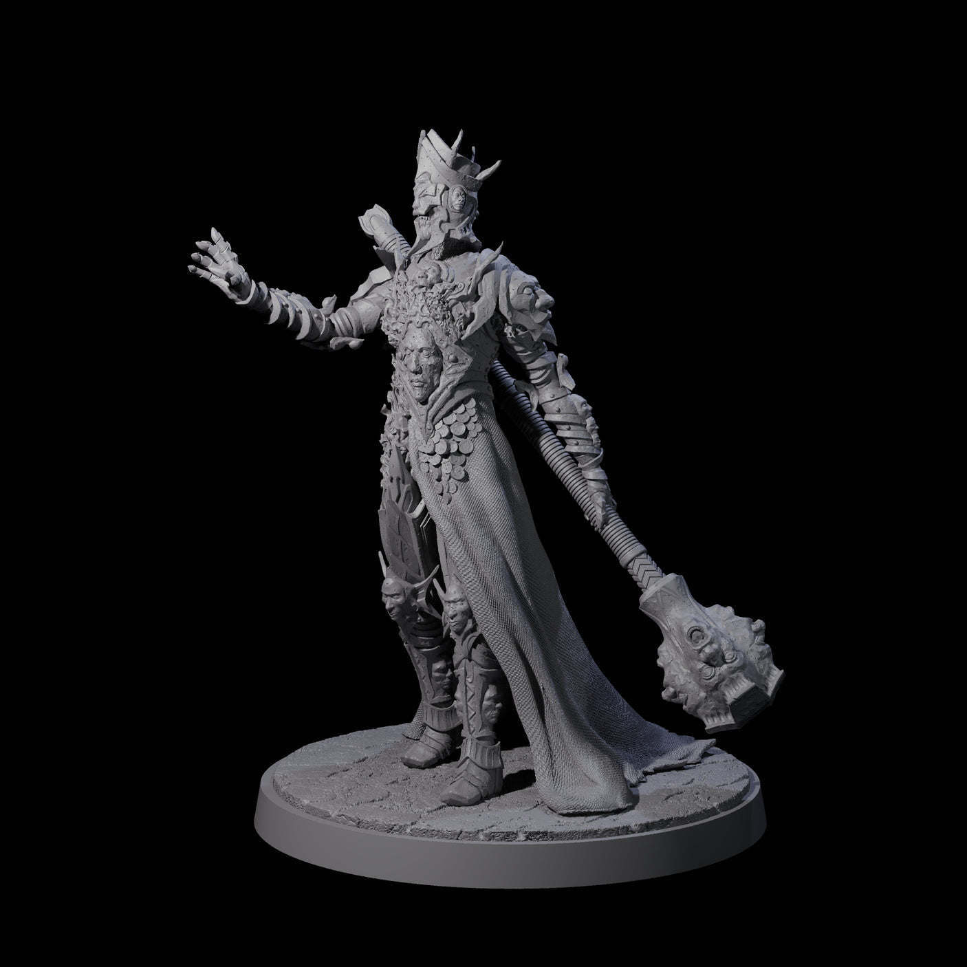 Towering Graveknight B Miniature for Dungeons and Dragons, Pathfinder or other TTRPGs