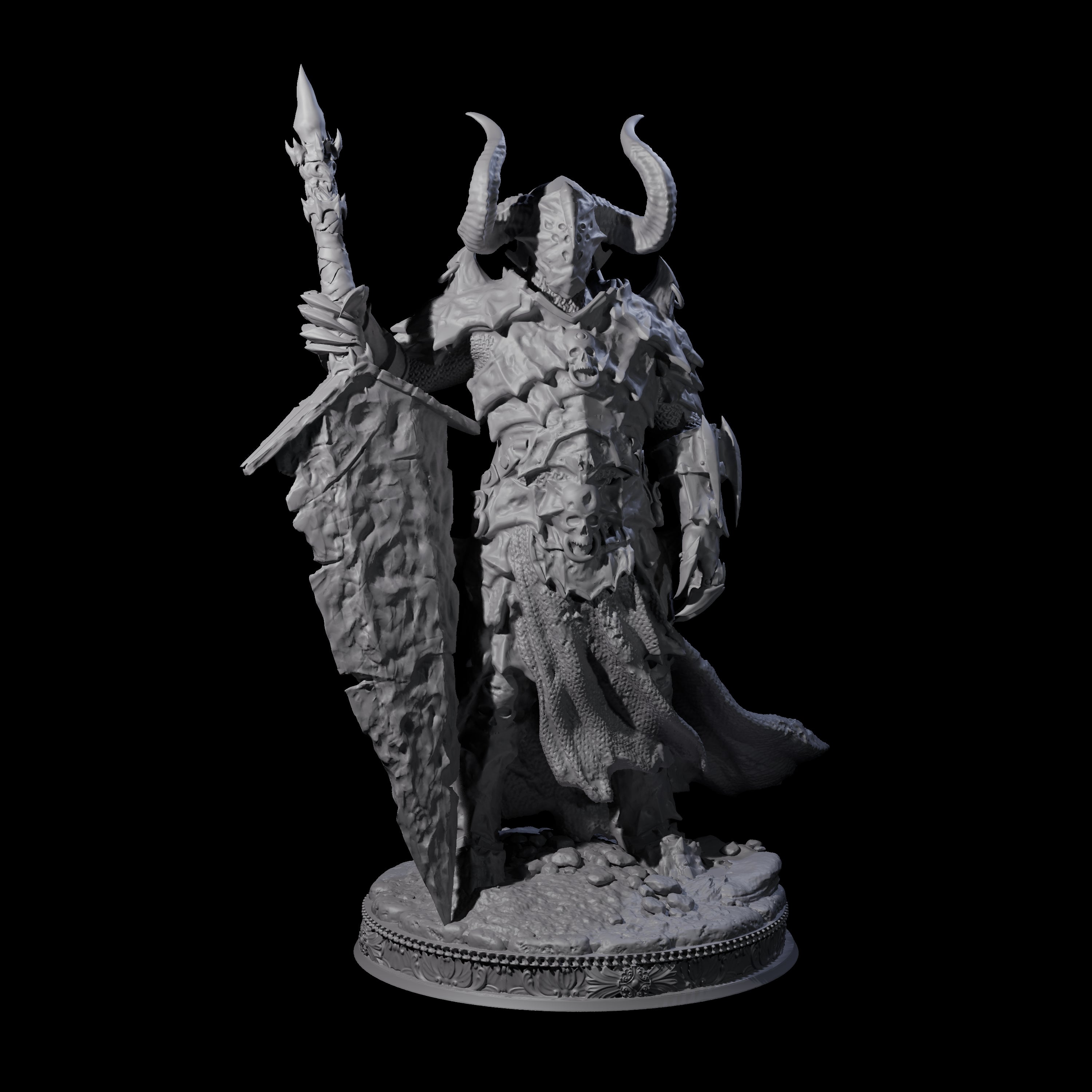 Towering Hell Paladin Miniature for Dungeons and Dragons, Pathfinder or other TTRPGs