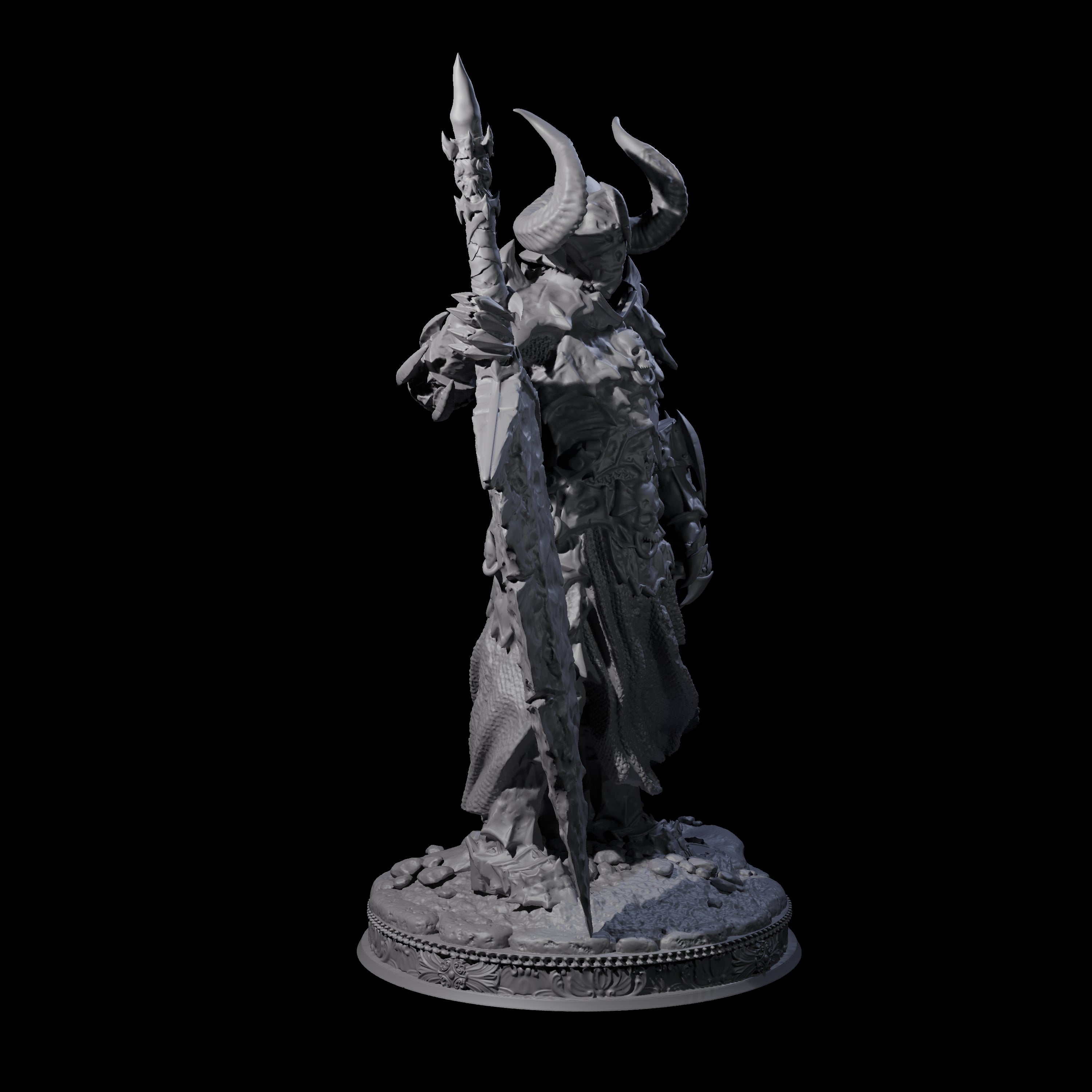 Towering Hell Paladin Miniature for Dungeons and Dragons, Pathfinder or other TTRPGs