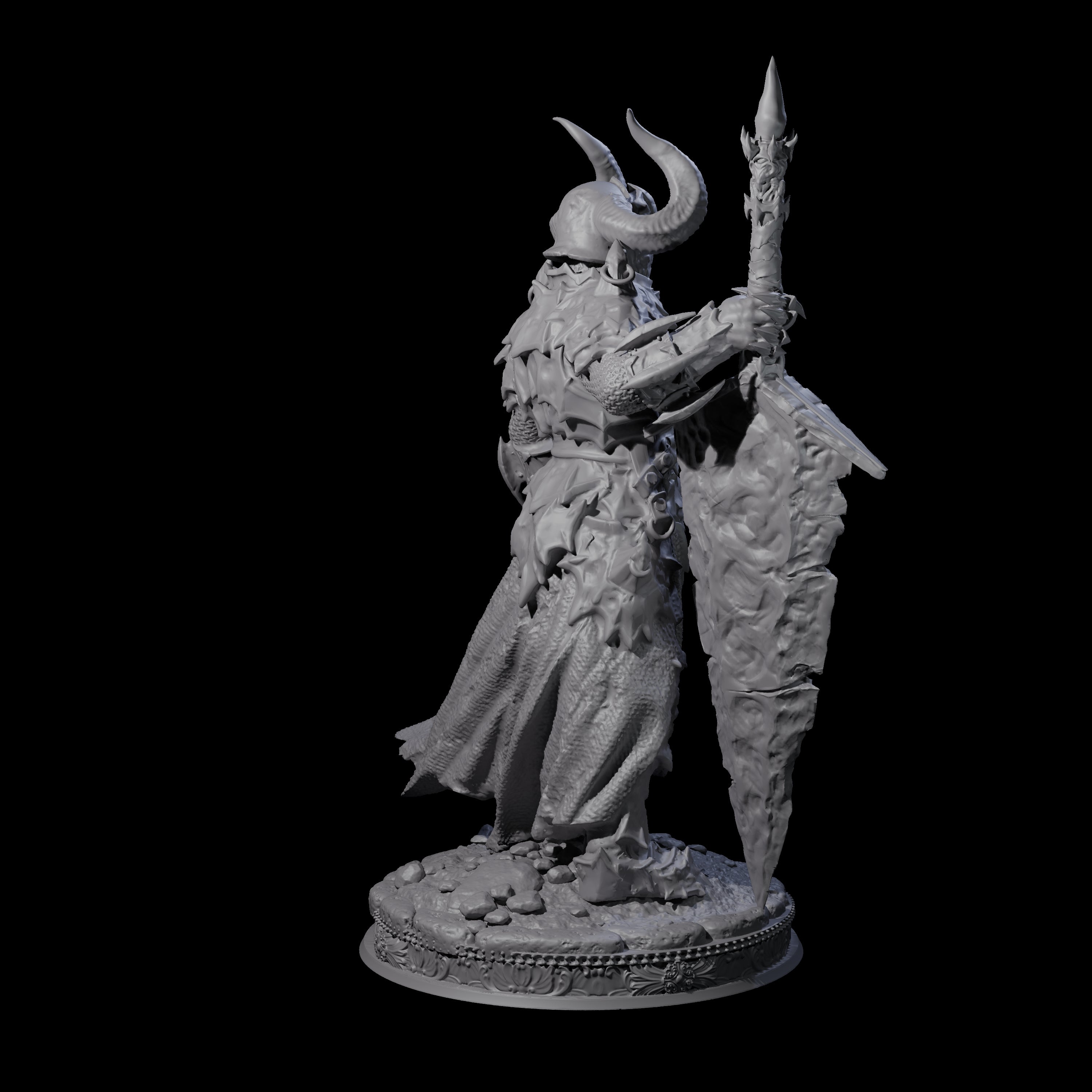 Towering Hell Paladin Miniature for Dungeons and Dragons, Pathfinder or other TTRPGs