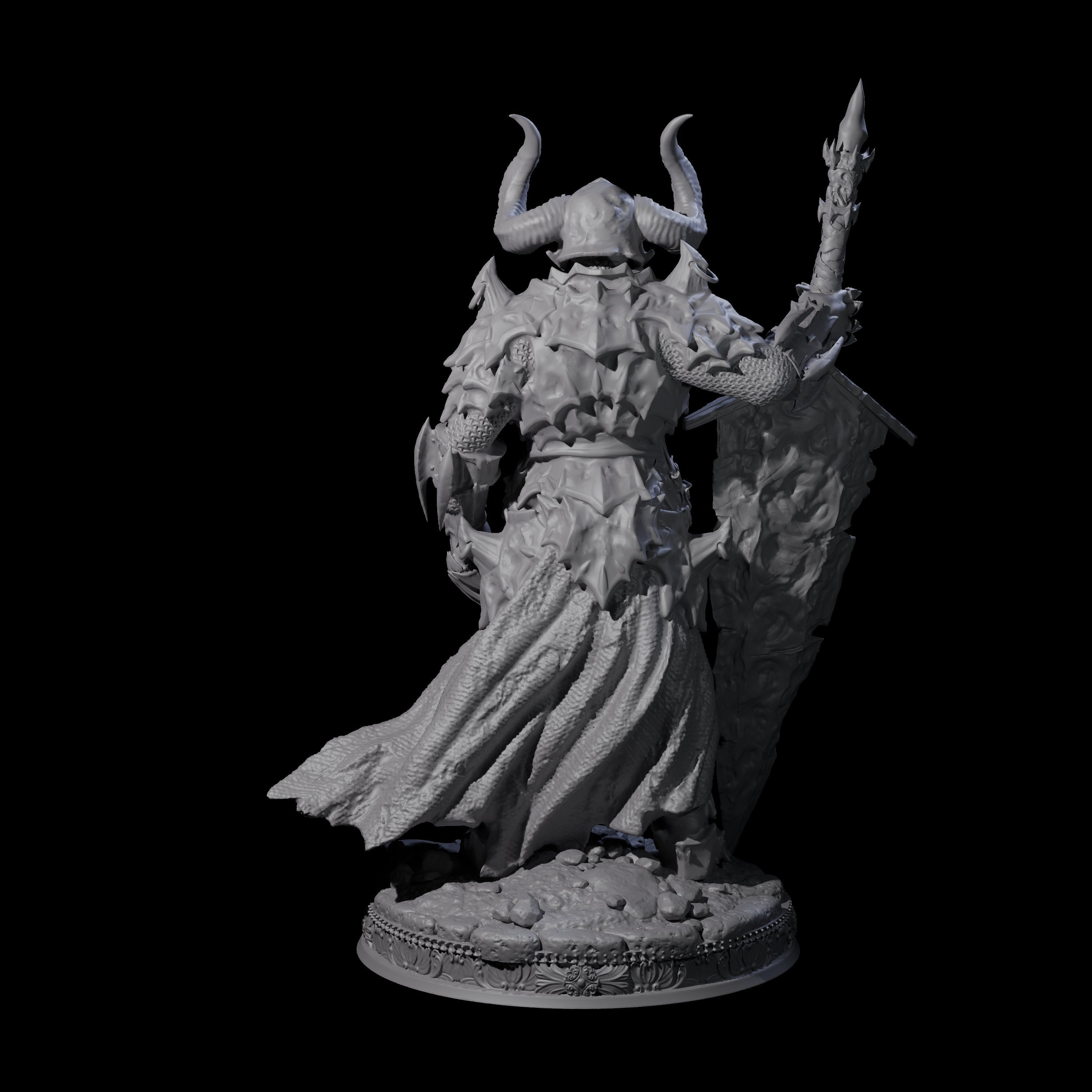 Towering Hell Paladin Miniature for Dungeons and Dragons, Pathfinder or other TTRPGs