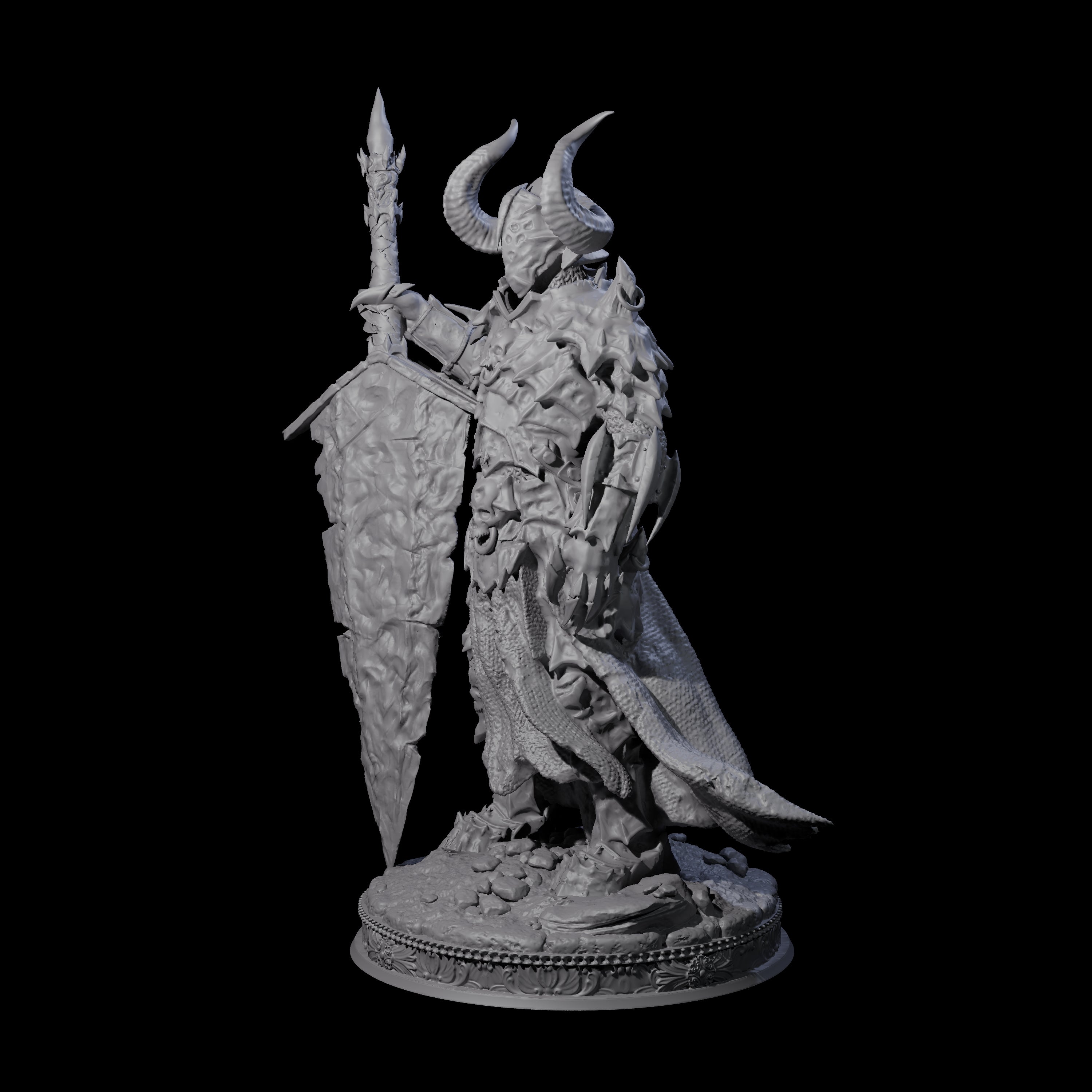 Towering Hell Paladin Miniature for Dungeons and Dragons, Pathfinder or other TTRPGs