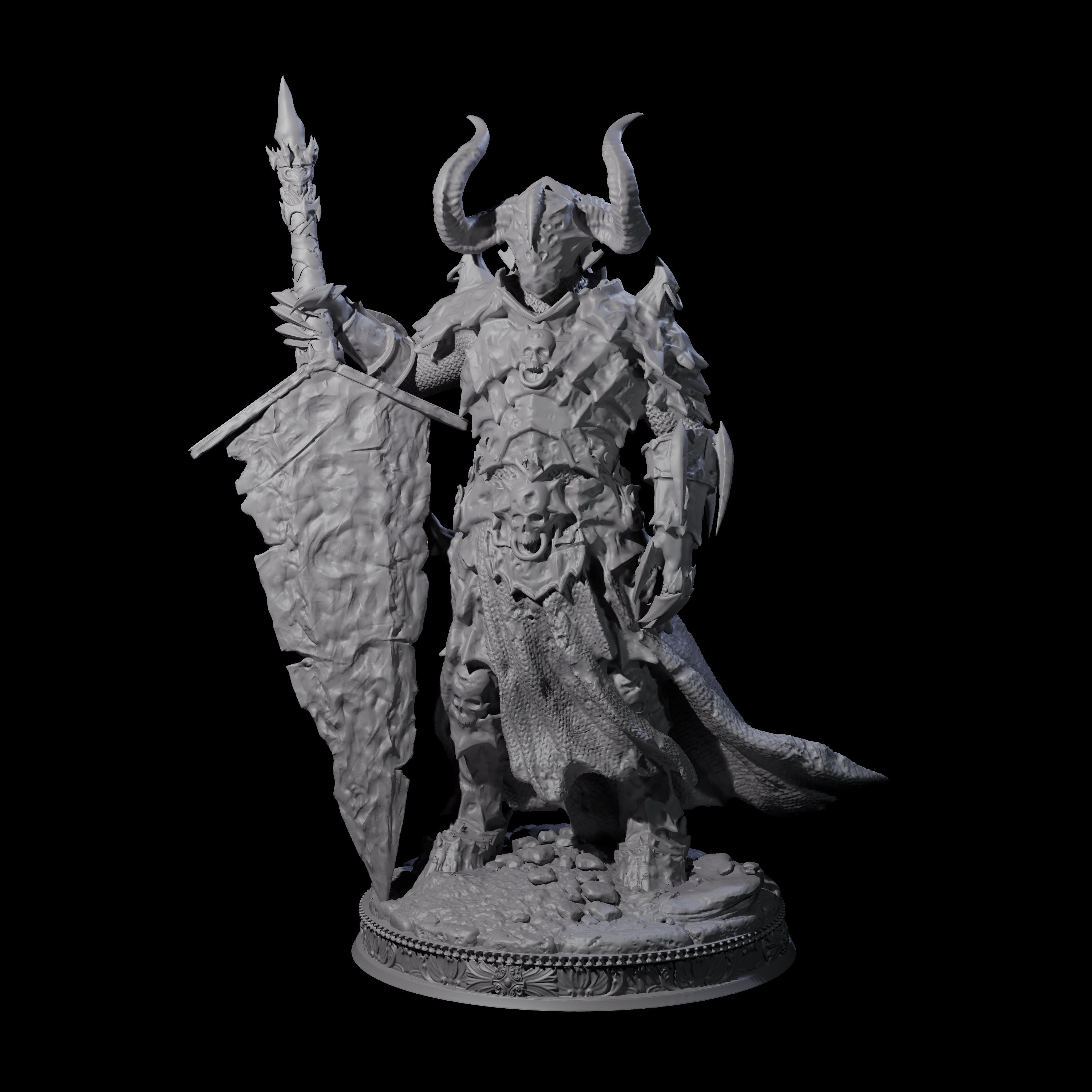 Towering Hell Paladin Miniature for Dungeons and Dragons, Pathfinder or other TTRPGs