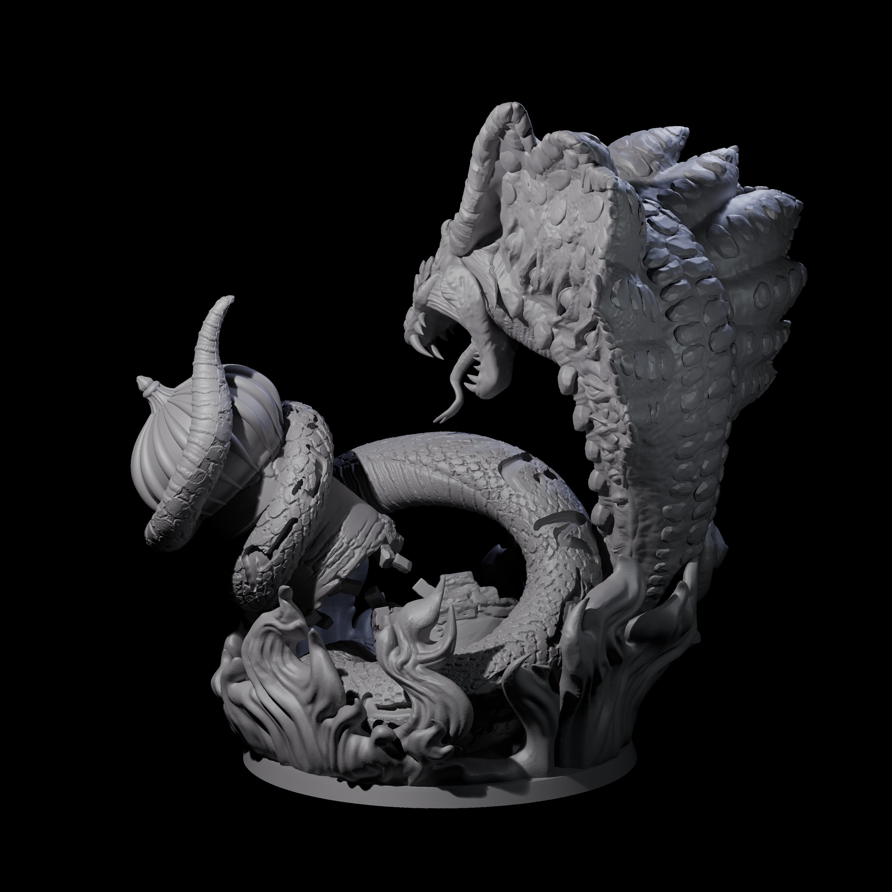 Transformed Mega Djinni Miniature for Dungeons and Dragons, Pathfinder or other TTRPGs