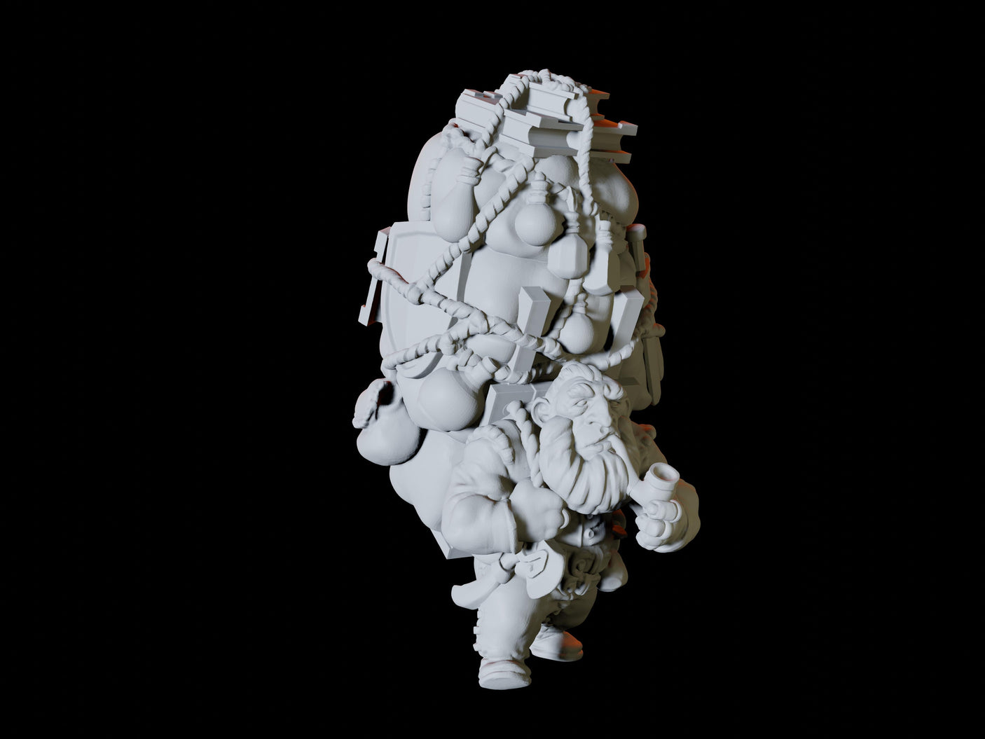 Travelling Dwarf Merchant Miniature for Dungeons and Dragons, Pathfinder or other TTRPGs