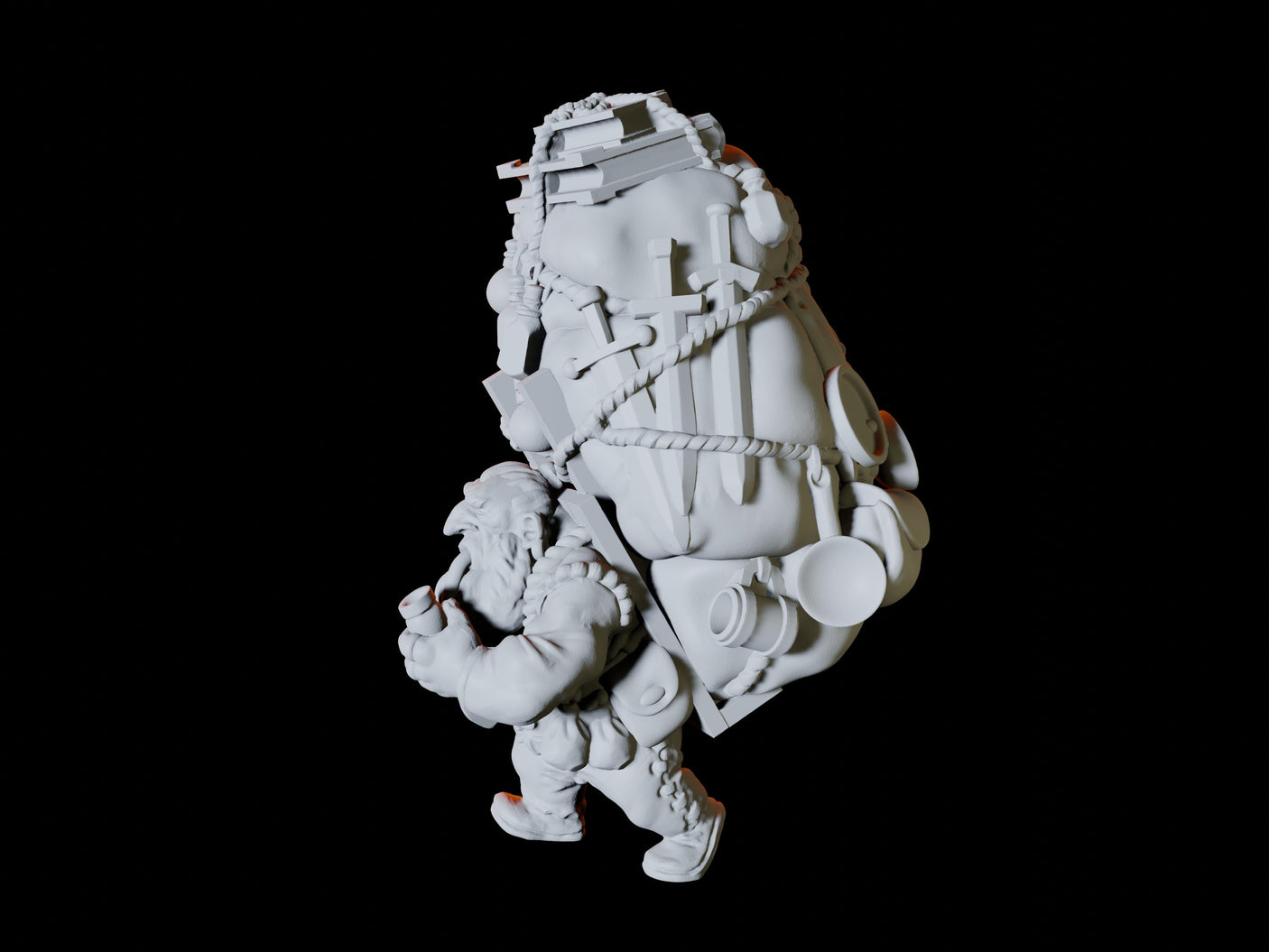 Travelling Dwarf Merchant Miniature for Dungeons and Dragons, Pathfinder or other TTRPGs