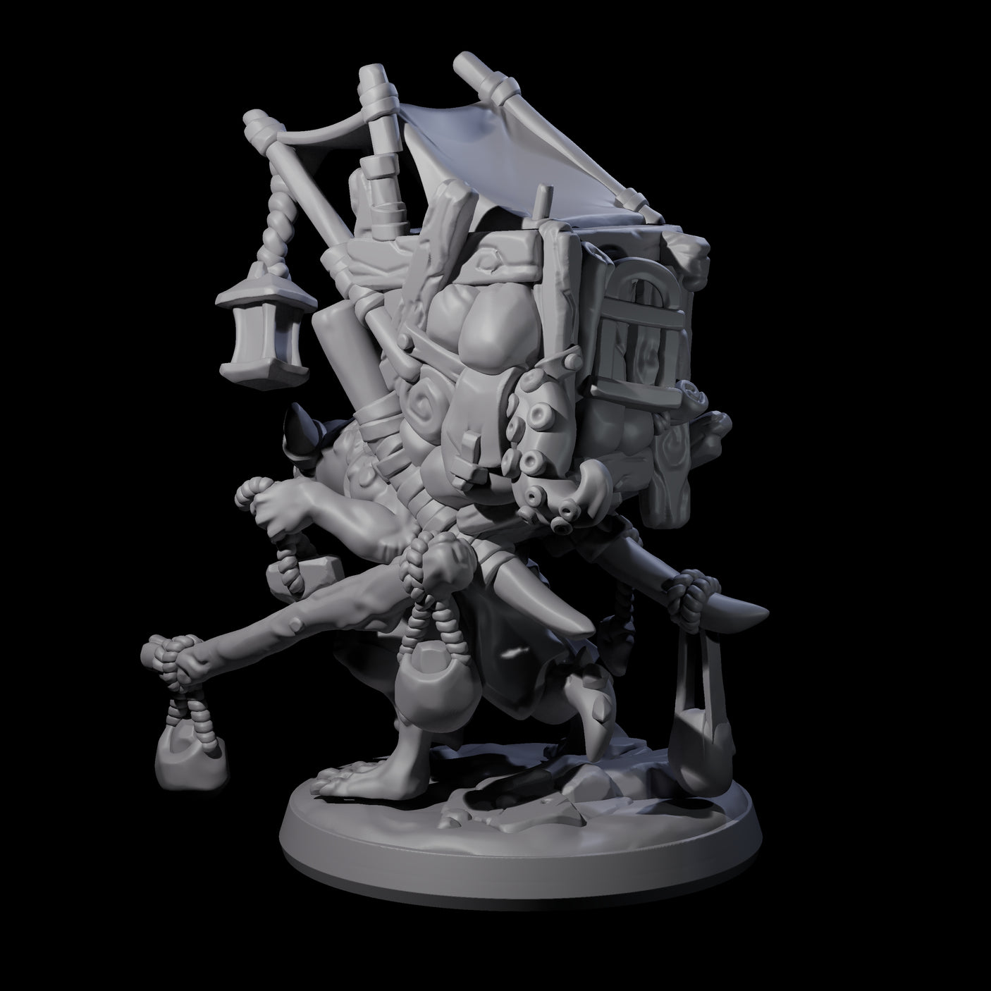 Travelling Kobold Merchant Miniature for Dungeons and Dragons, Pathfinder or other TTRPGs