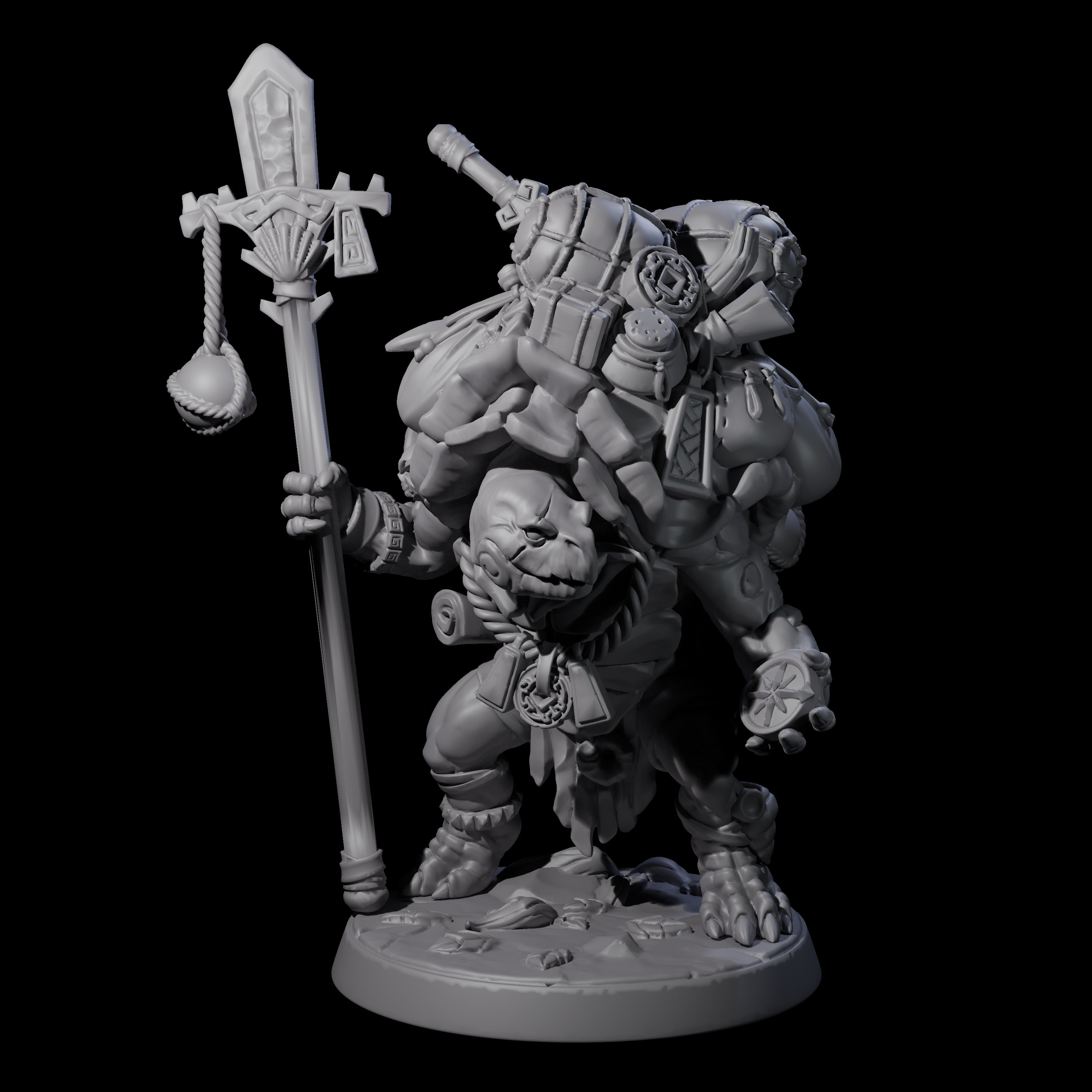 Travelling Tortle Merchant Miniature for Dungeons and Dragons, Pathfinder or other TTRPGs