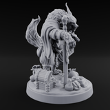 Treasure Collecting Werewolf Barbarian Miniature for Dungeons and Dragons, Pathfinder or other TTRPGs