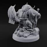 Treasure Collecting Werewolf Barbarian Miniature for Dungeons and Dragons, Pathfinder or other TTRPGs