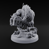 Treasure Collecting Werewolf Barbarian Miniature for Dungeons and Dragons, Pathfinder or other TTRPGs
