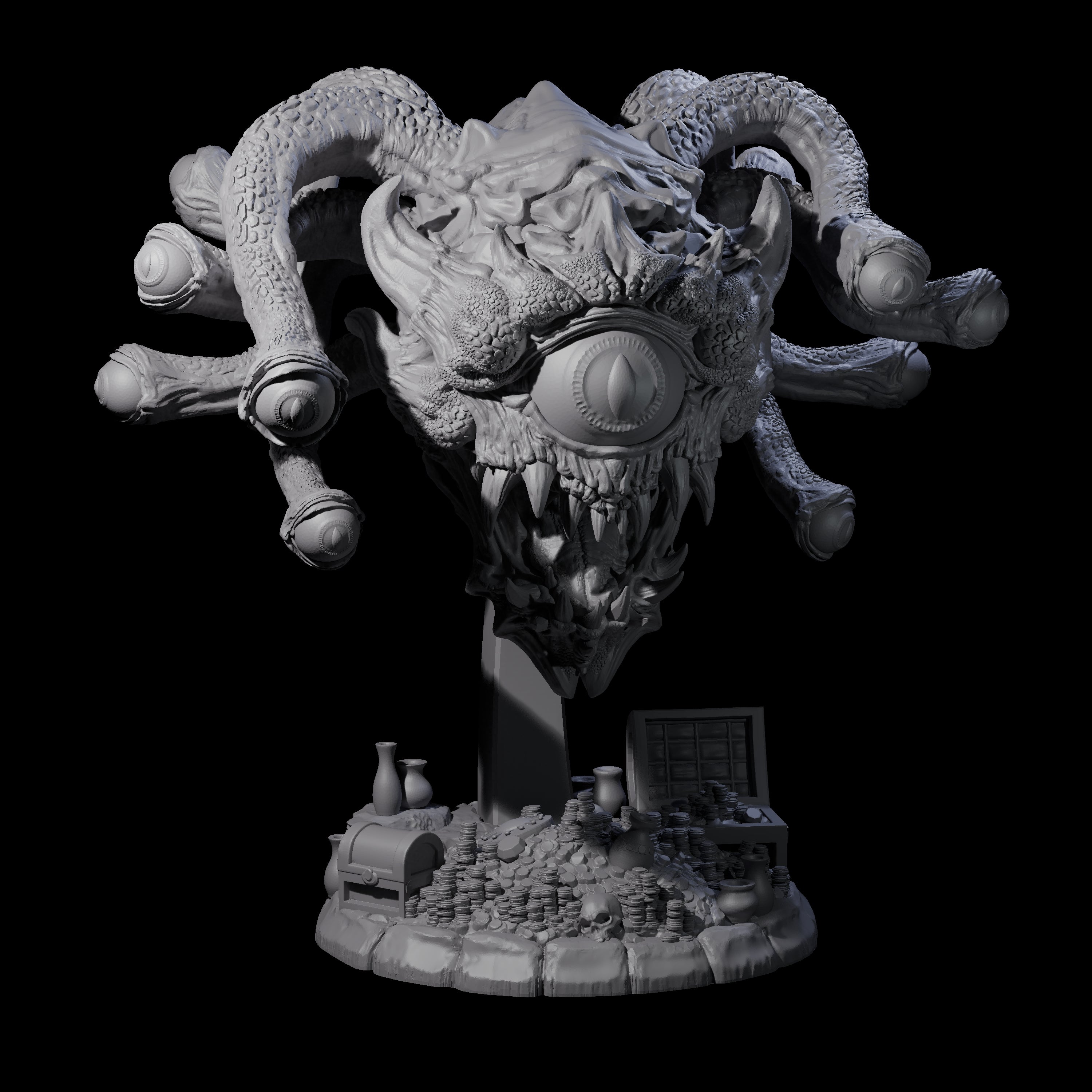 Treasure Hording Beholder Miniature for Dungeons and Dragons, Pathfinder or other TTRPGs