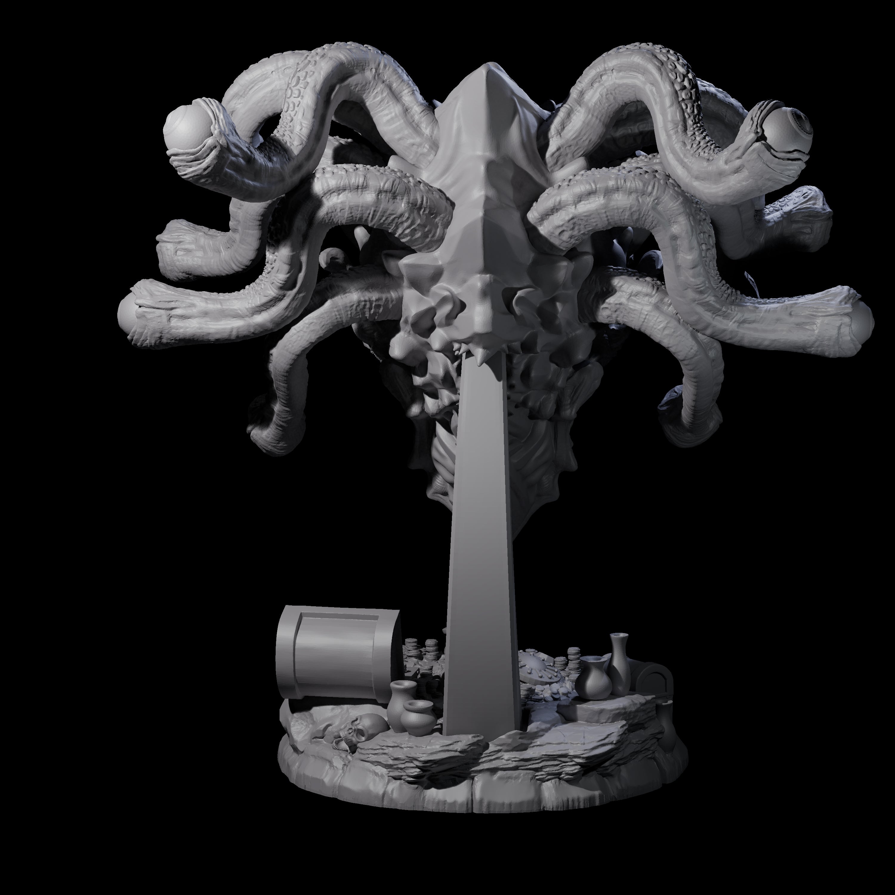Treasure Hording Beholder Miniature for Dungeons and Dragons, Pathfinder or other TTRPGs