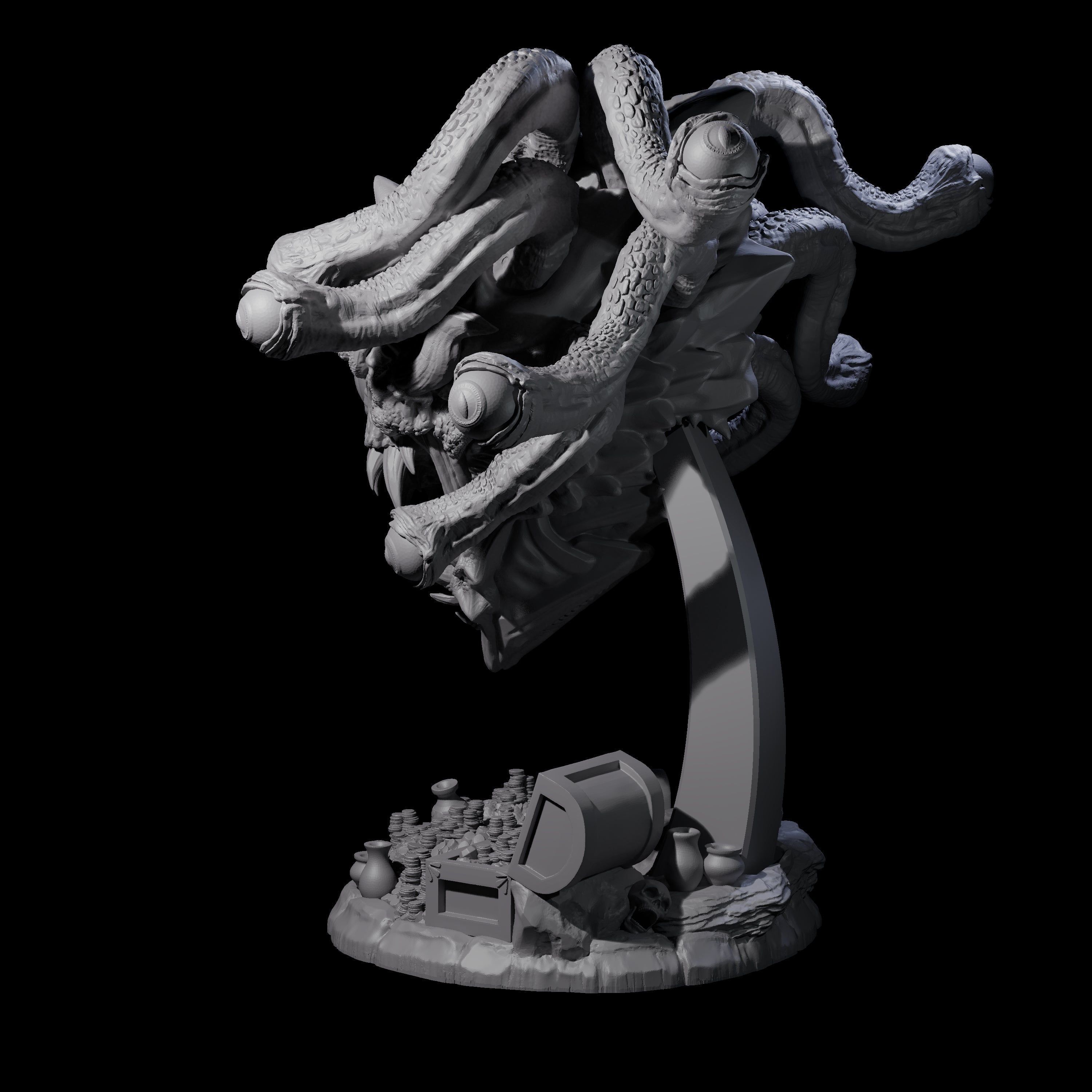Treasure Hording Beholder Miniature for Dungeons and Dragons, Pathfinder or other TTRPGs