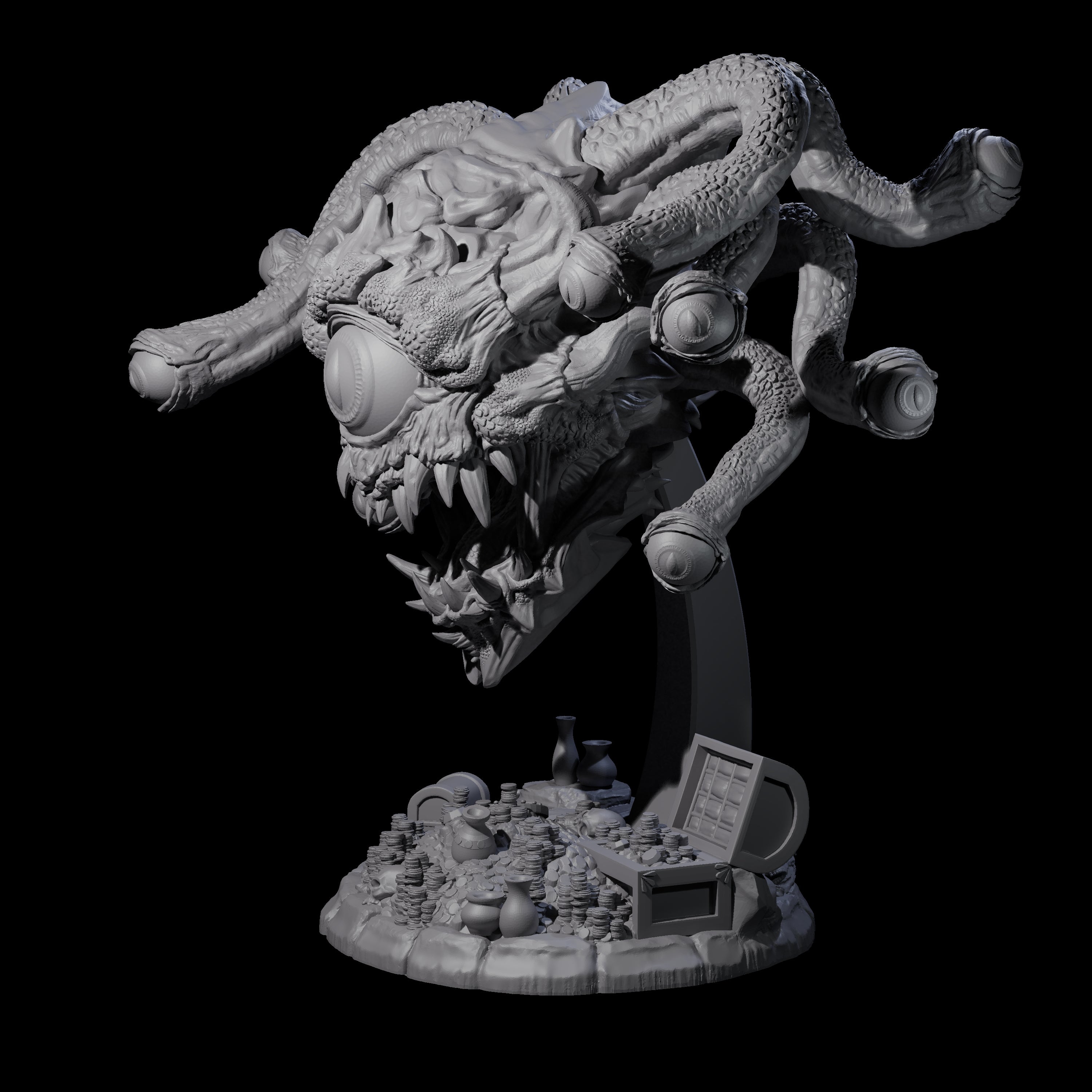 Treasure Hording Beholder Miniature for Dungeons and Dragons, Pathfinder or other TTRPGs