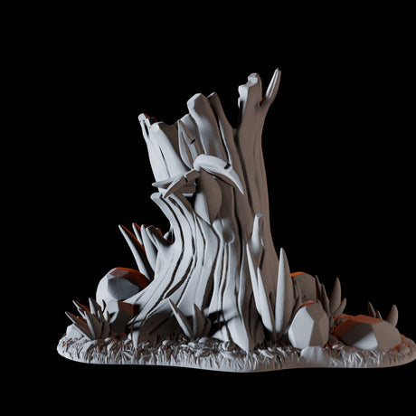 Tree Stump with Flowers Miniature for Dungeons and Dragons, Pathfinder or other TTRPGs