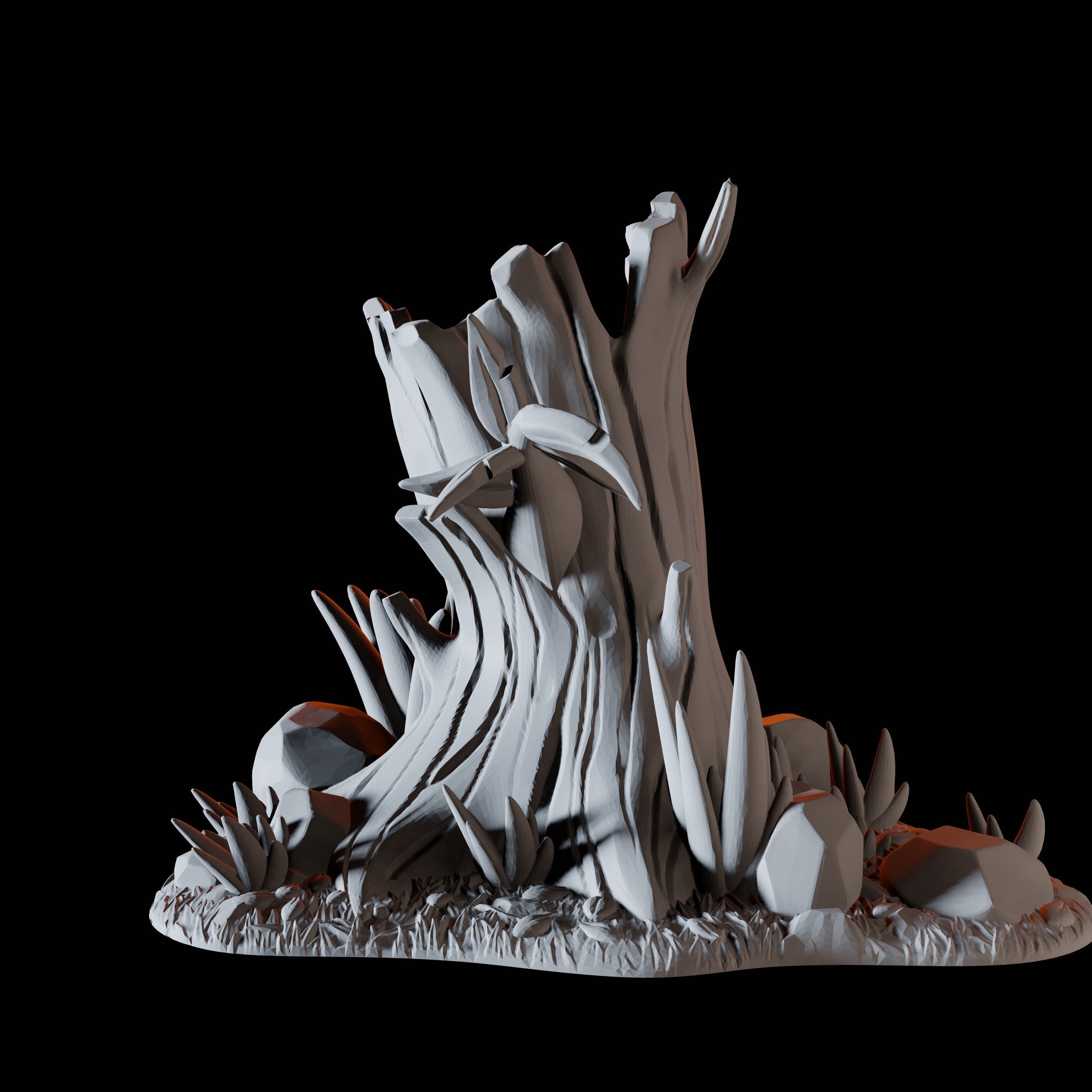 Tree Stump with Flowers - Forest Scatter Terrain Miniature for Dungeons and Dragons - Myth Forged