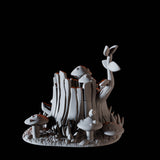Tree Stump with Mushrooms Miniature for Dungeons and Dragons, Pathfinder or other TTRPGs