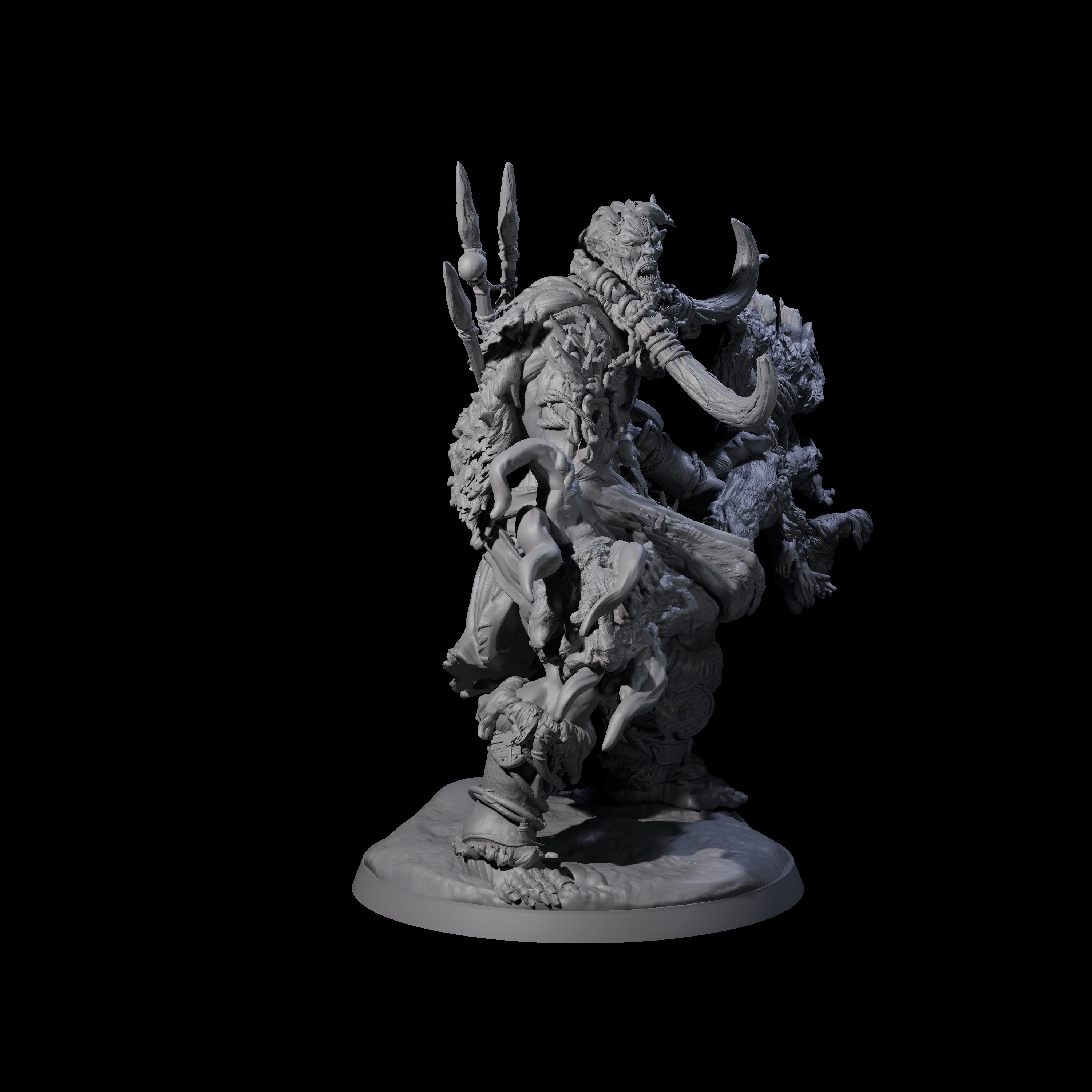 Tree Trunk Swinging Frost Giant Miniature for Dungeons and Dragons, Pathfinder or other TTRPGs