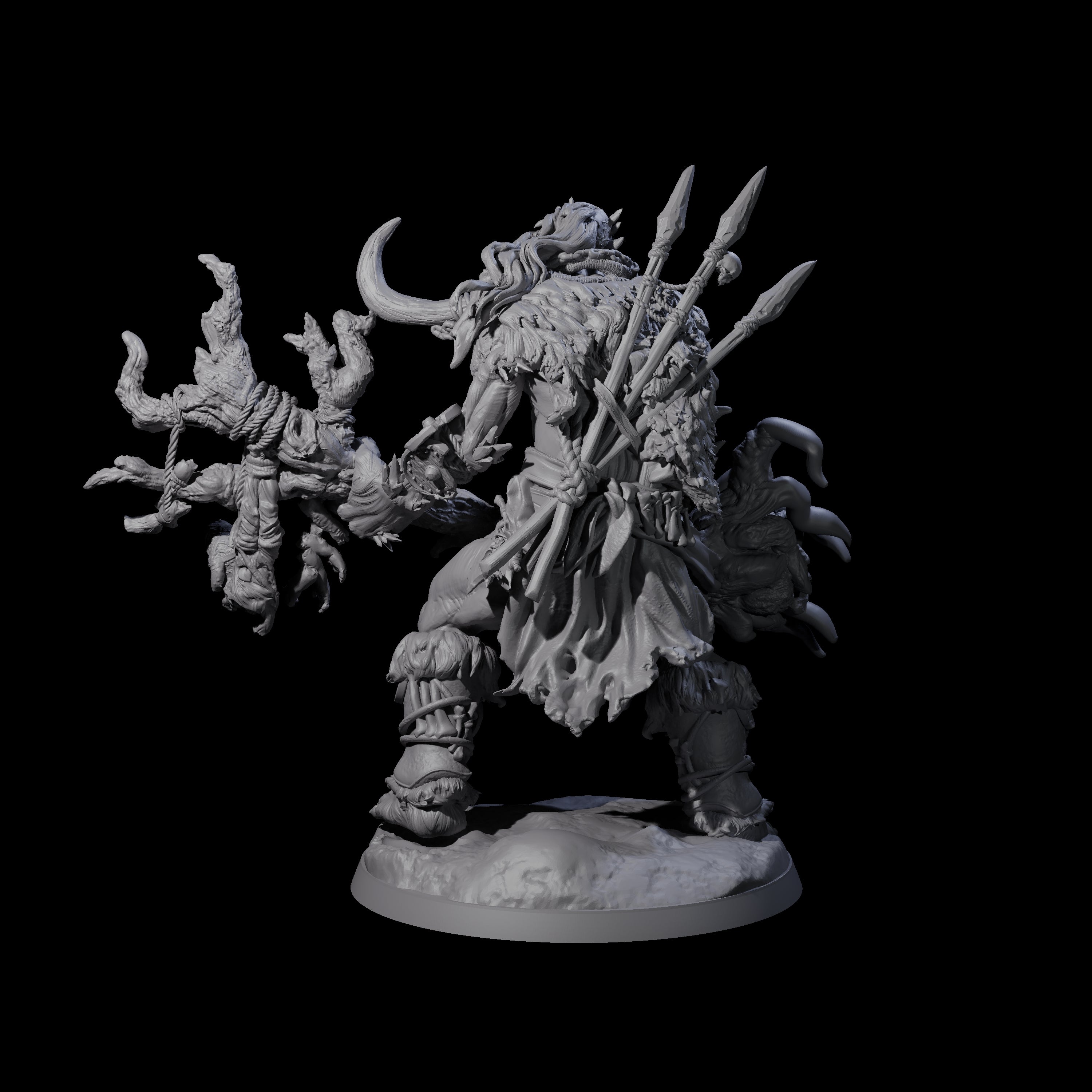 Tree Trunk Swinging Frost Giant Miniature for Dungeons and Dragons, Pathfinder or other TTRPGs