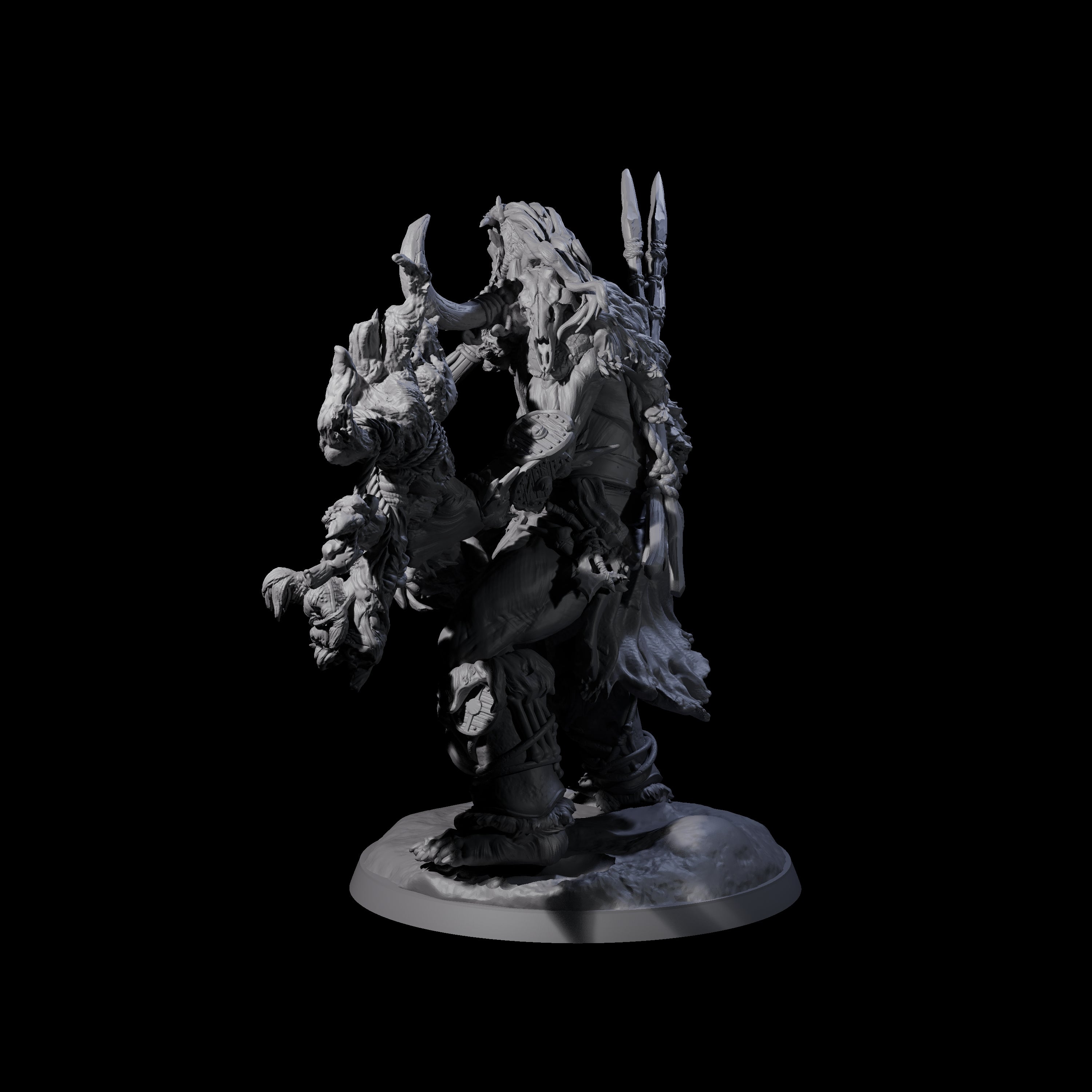 Tree Trunk Swinging Frost Giant Miniature for Dungeons and Dragons, Pathfinder or other TTRPGs