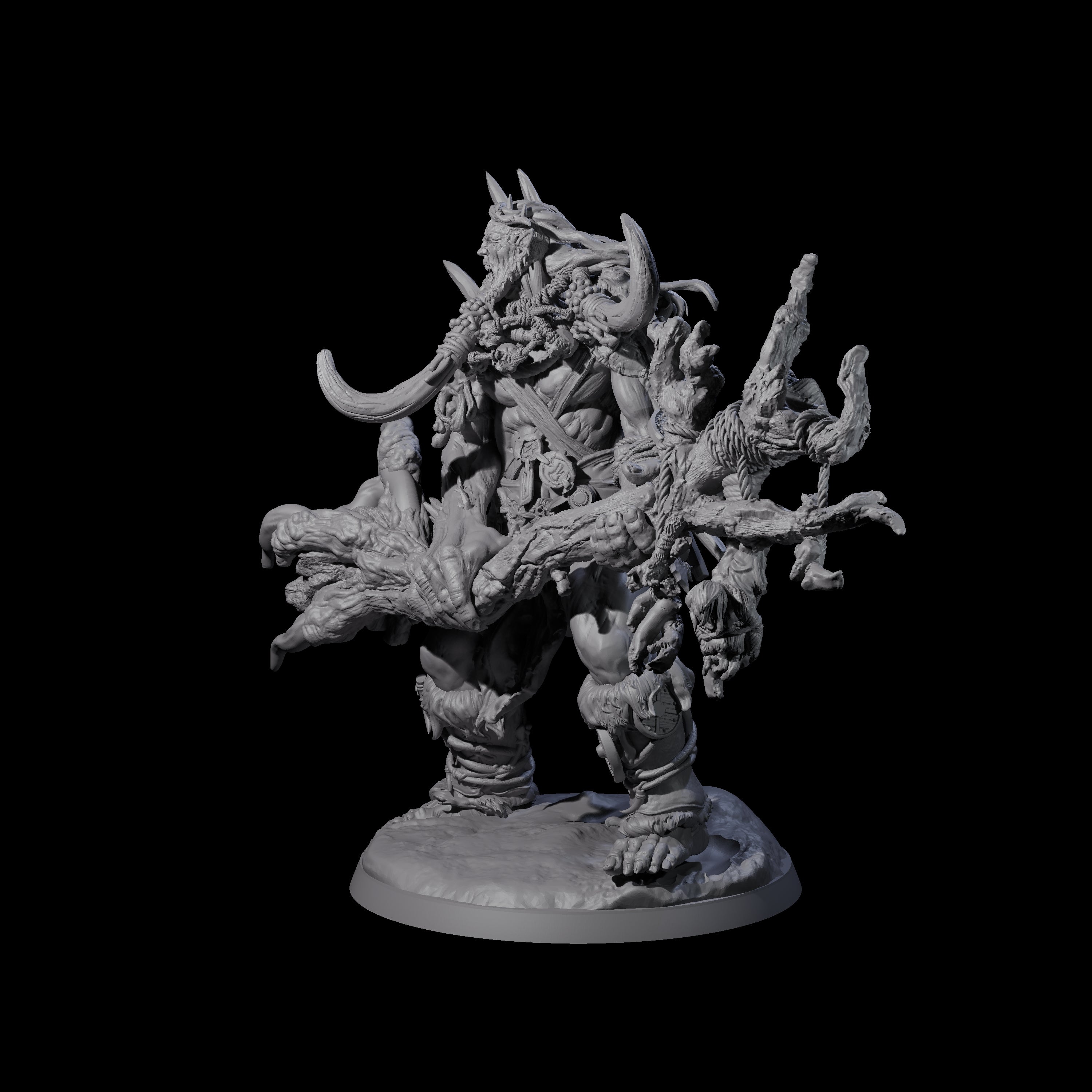 Tree Trunk Swinging Frost Giant Miniature for Dungeons and Dragons, Pathfinder or other TTRPGs
