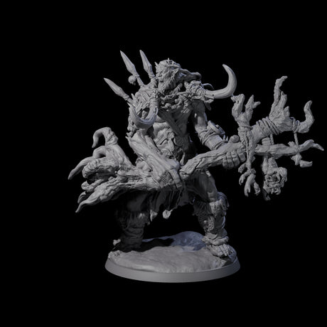 Tree Trunk Swinging Frost Giant Miniature for Dungeons and Dragons, Pathfinder or other TTRPGs