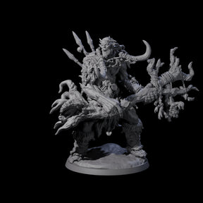 Tree Trunk Swinging Frost Giant Miniature for Dungeons and Dragons, Pathfinder or other TTRPGs