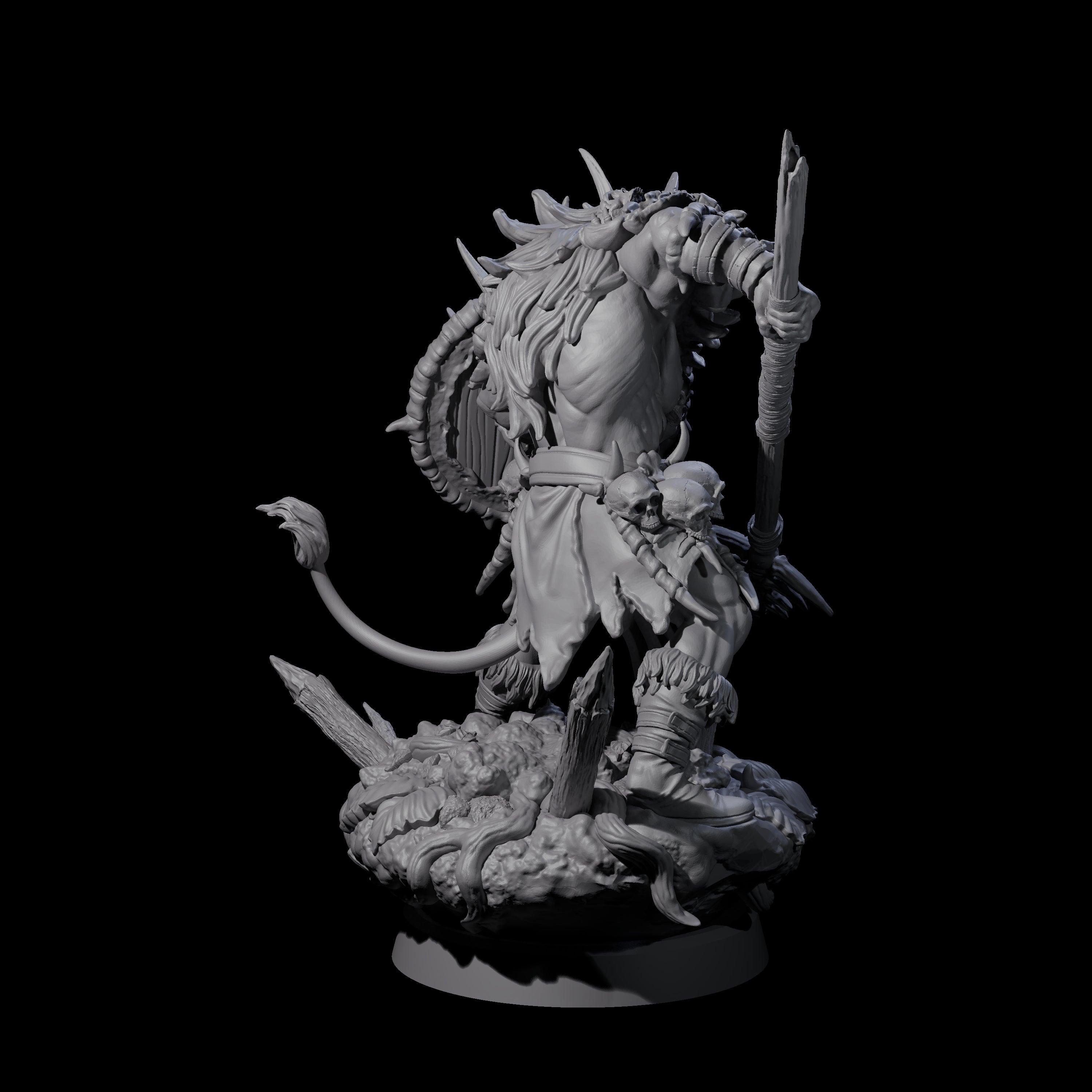 Tribal Leonin Barbarian Miniature for Dungeons and Dragons, Pathfinder or other TTRPGs