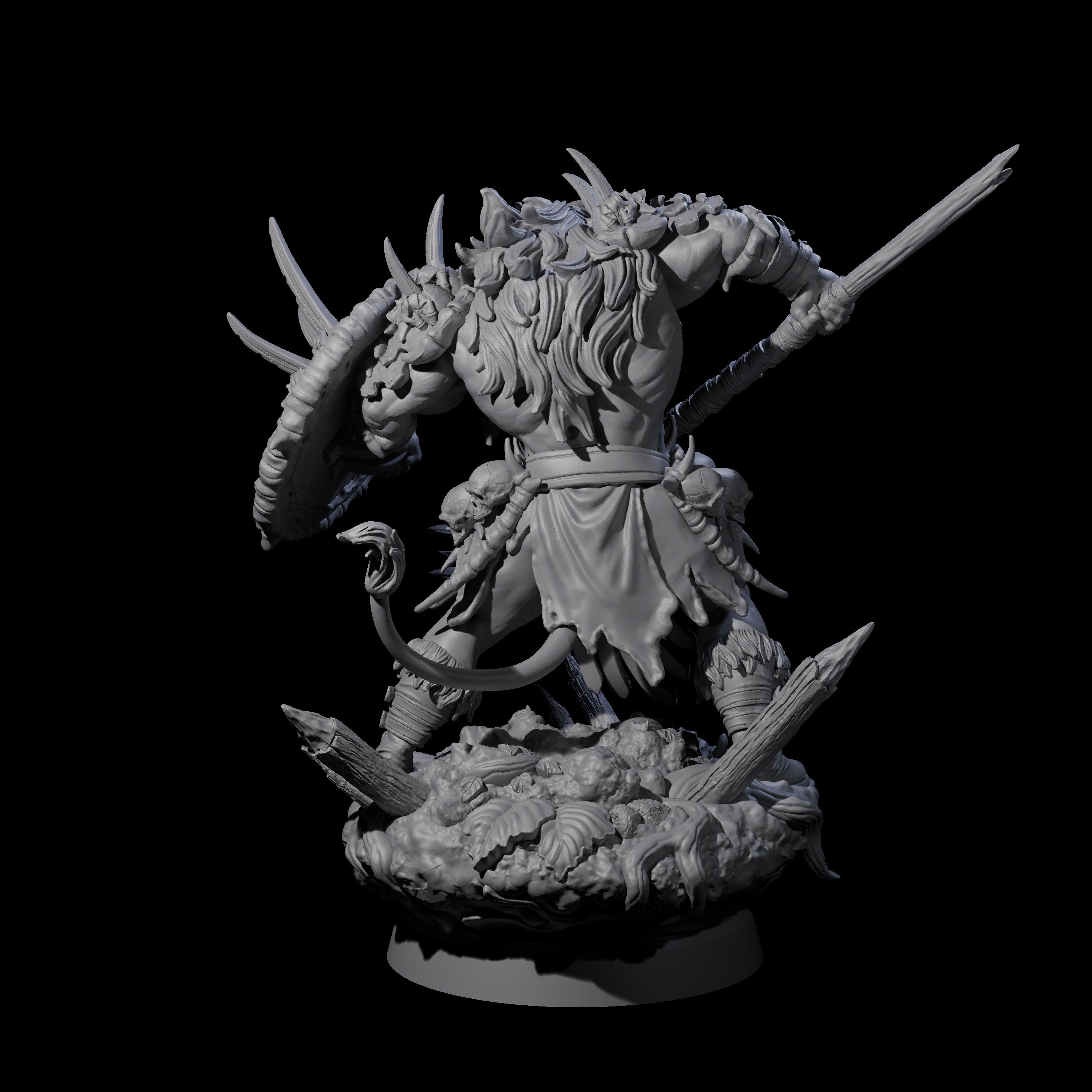 Tribal Leonin Barbarian Miniature for Dungeons and Dragons, Pathfinder or other TTRPGs