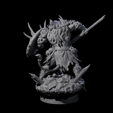 Tribal Leonin Barbarian Miniature for Dungeons and Dragons, Pathfinder or other TTRPGs
