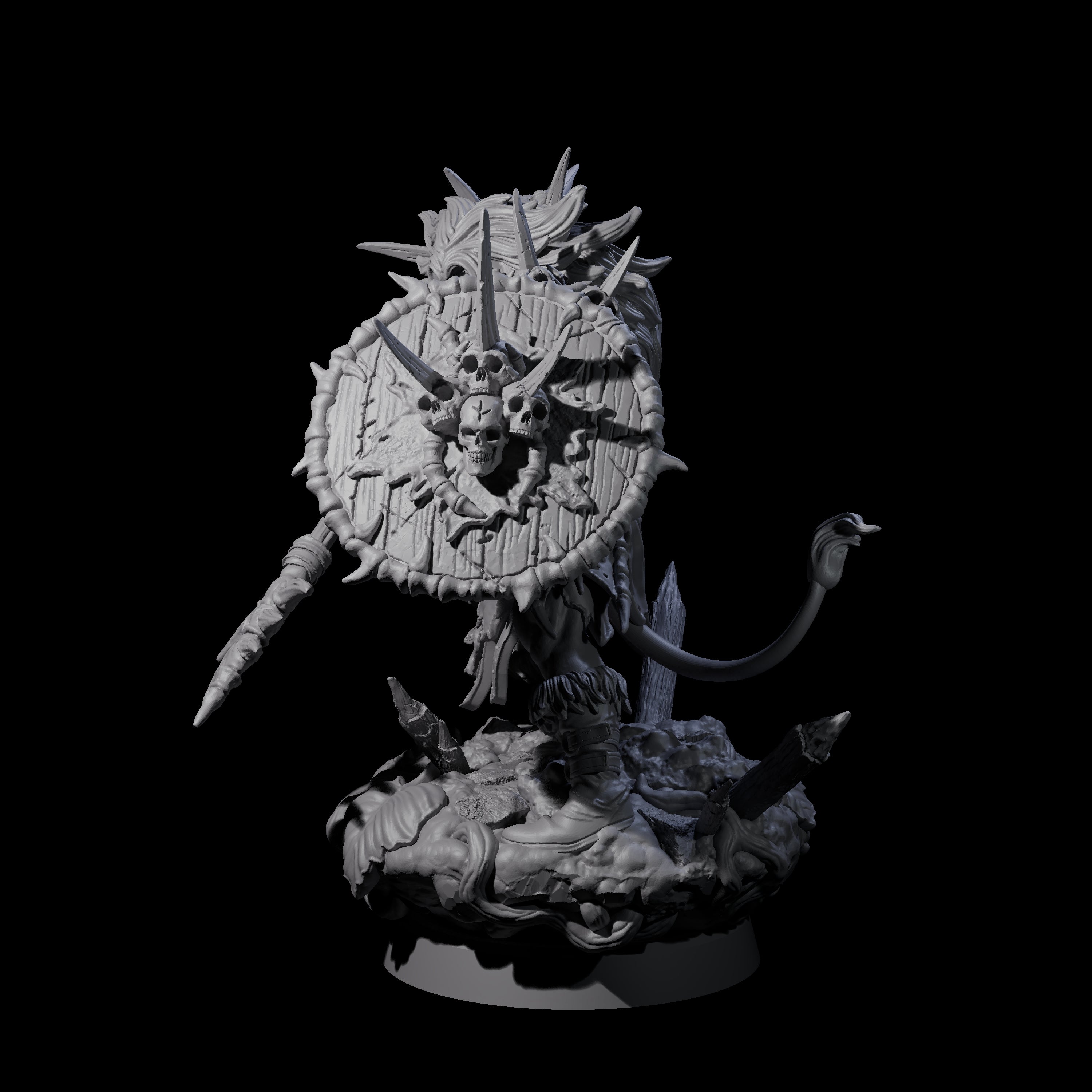 Tribal Leonin Barbarian Miniature for Dungeons and Dragons, Pathfinder or other TTRPGs