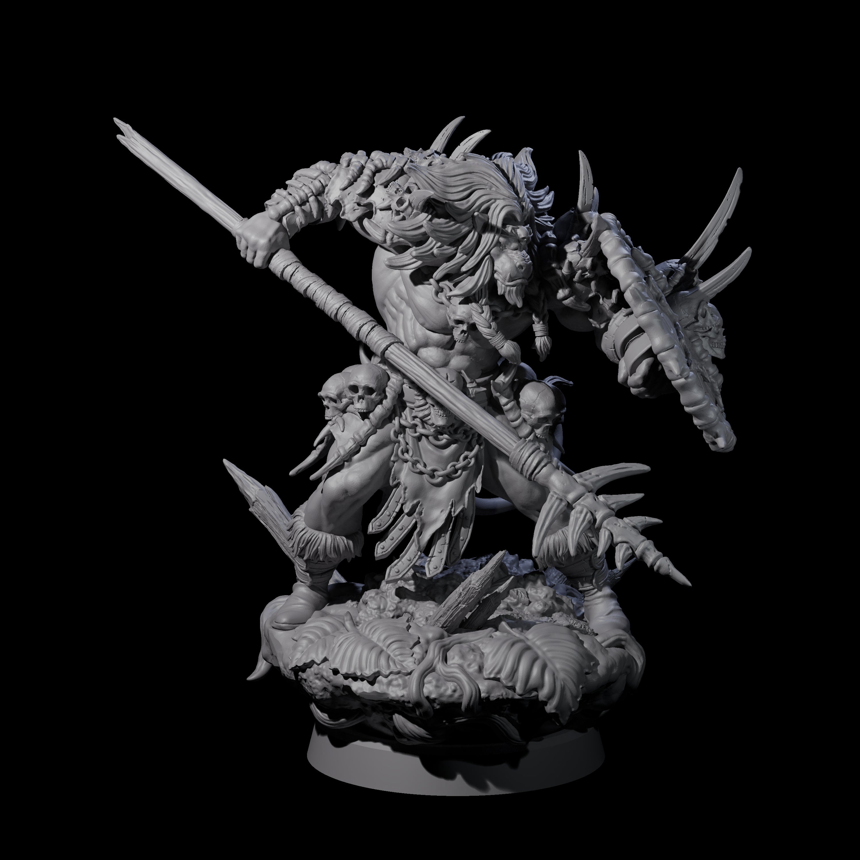 Tribal Leonin Barbarian Miniature for Dungeons and Dragons, Pathfinder or other TTRPGs