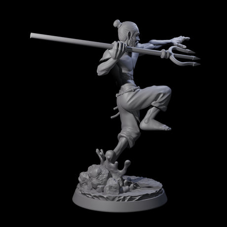 Trident Throwing Swimmer Miniature for Dungeons and Dragons, Pathfinder or other TTRPGs