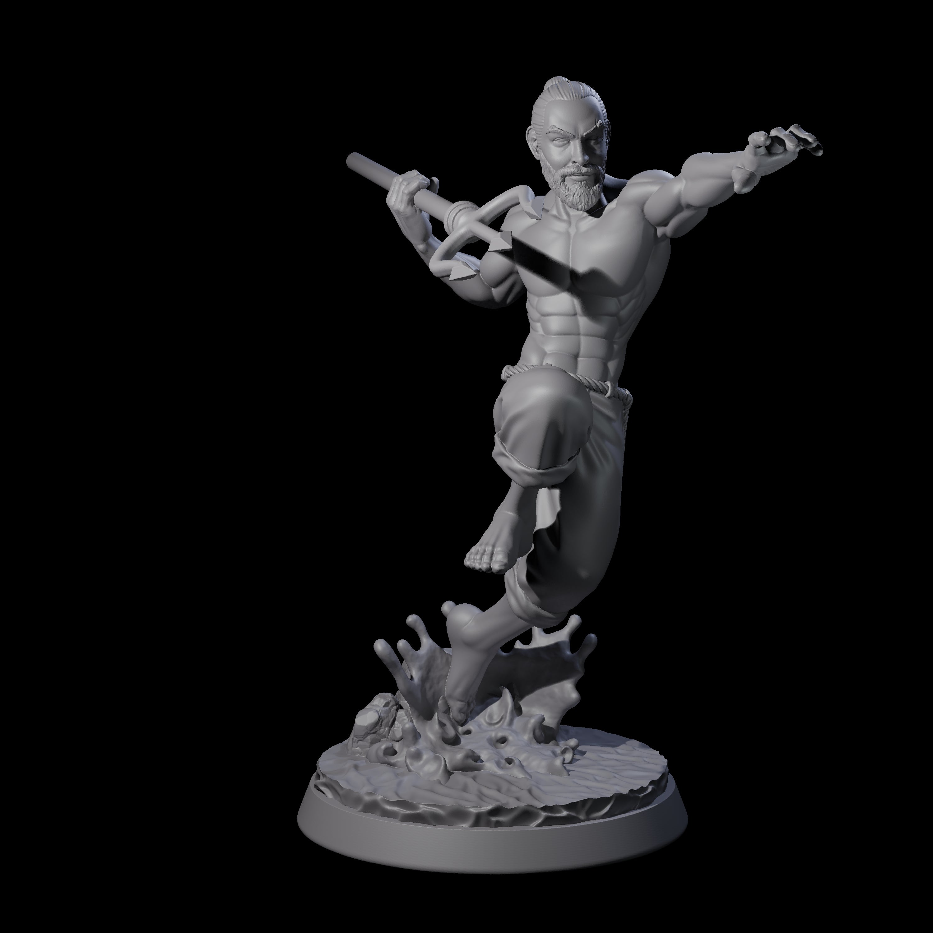 Trident Throwing Swimmer Miniature for Dungeons and Dragons, Pathfinder or other TTRPGs