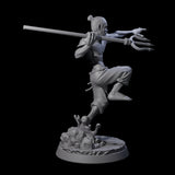 Trident Throwing Swimmer Miniature for Dungeons and Dragons, Pathfinder or other TTRPGs