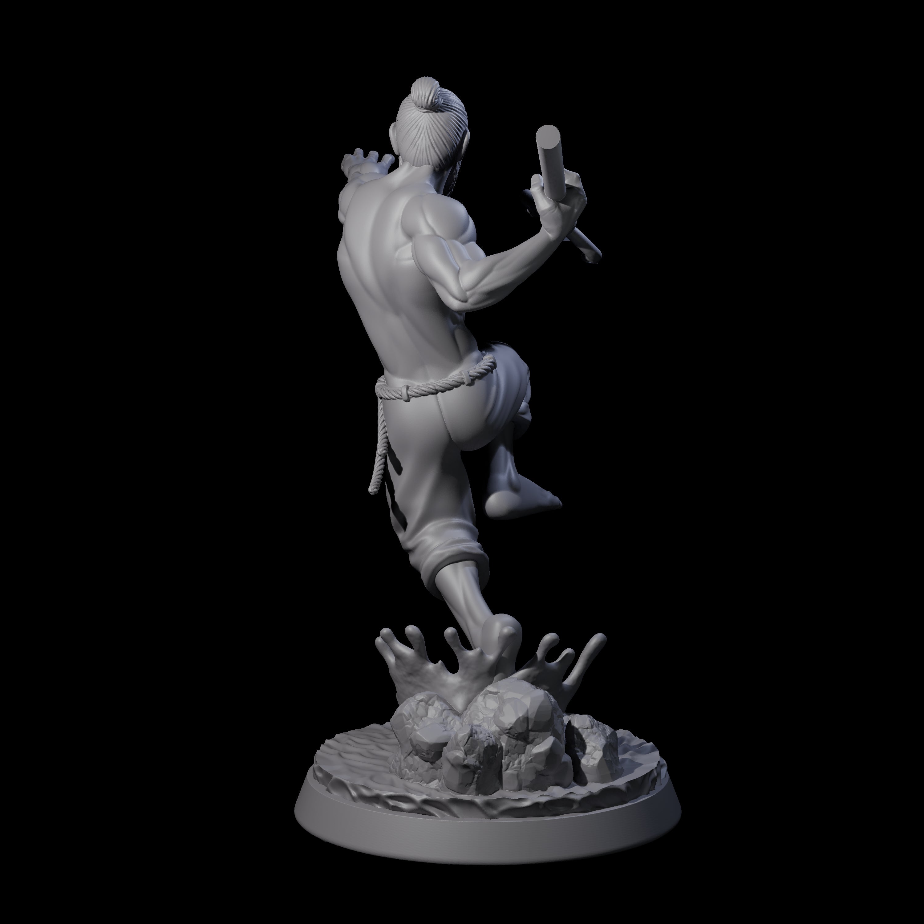 Trident Throwing Swimmer Miniature for Dungeons and Dragons, Pathfinder or other TTRPGs