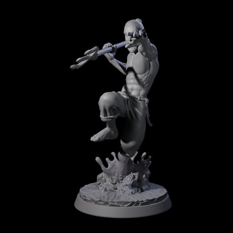Trident Throwing Swimmer Miniature for Dungeons and Dragons, Pathfinder or other TTRPGs