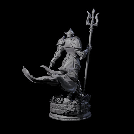 Trident Wielding Ocean Warrior Miniature for Dungeons and Dragons, Pathfinder or other TTRPGs