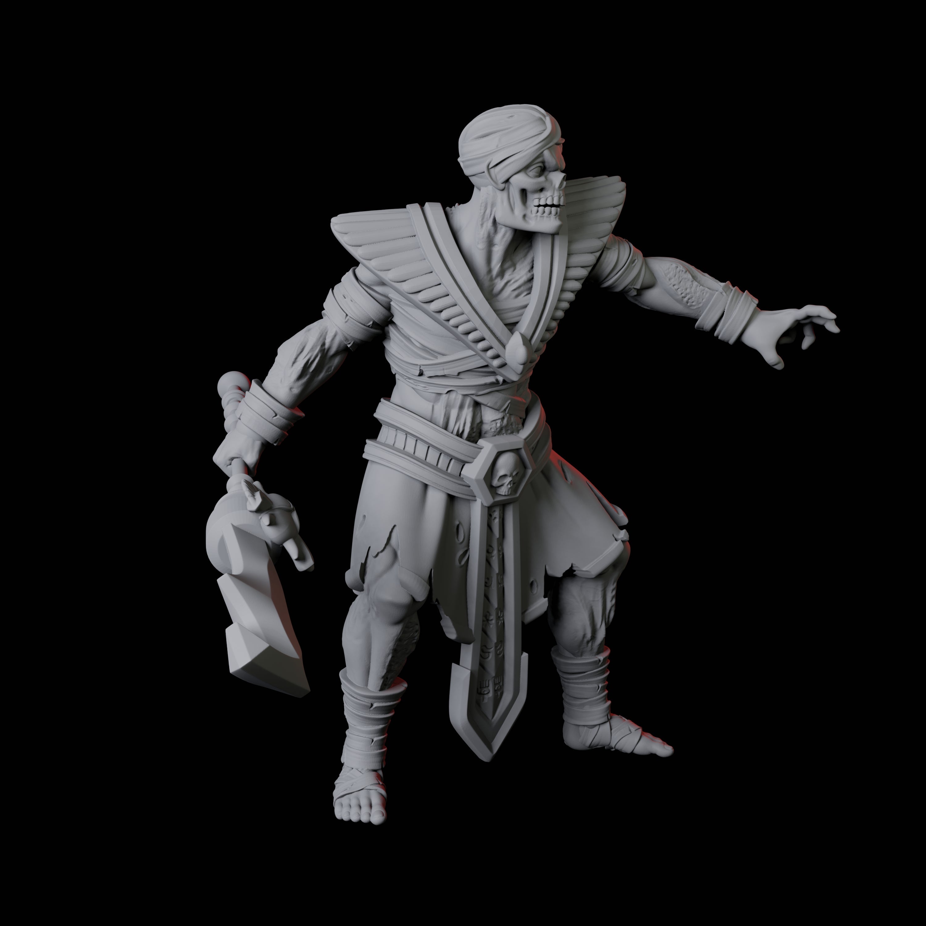 Trio of Undead Ancient Egyptian Guard Mummies Miniature for Dungeons and Dragons, Pathfinder or other TTRPGs