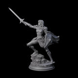 Triumphant Elf Warrior Miniature for Dungeons and Dragons, Pathfinder or other TTRPGs